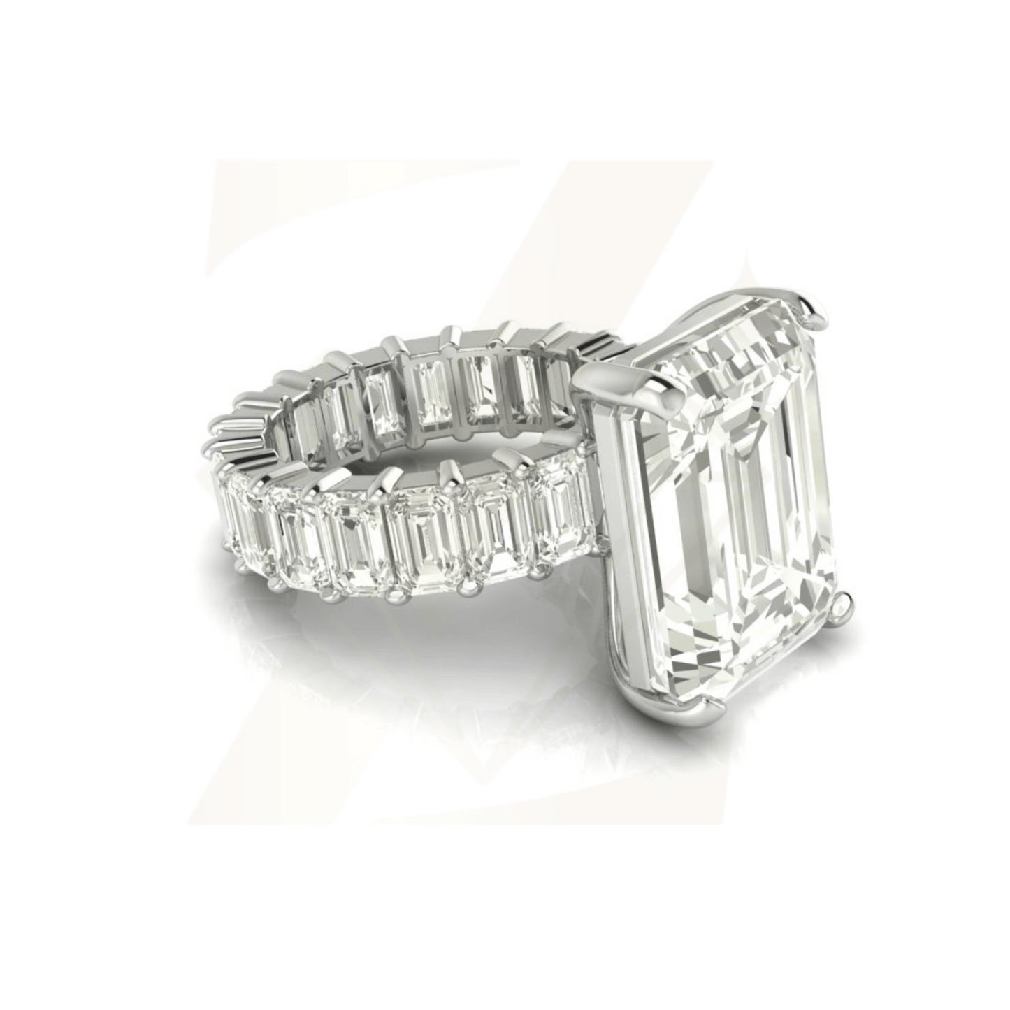 18.62 CTW Emerald Cut Ring - Zuvelio.com