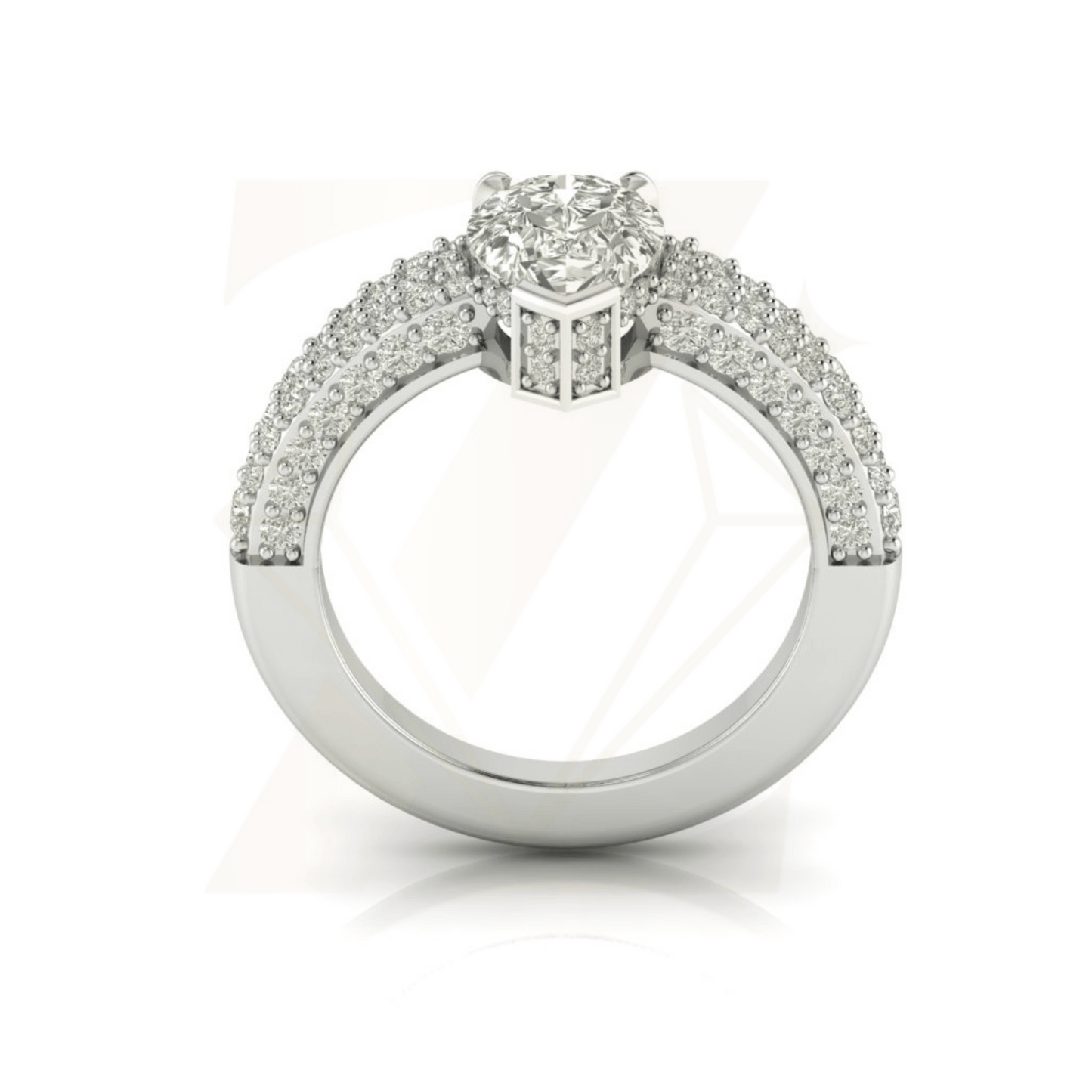 2.00 CTW Pear Cut Ring - Zuvelio.com