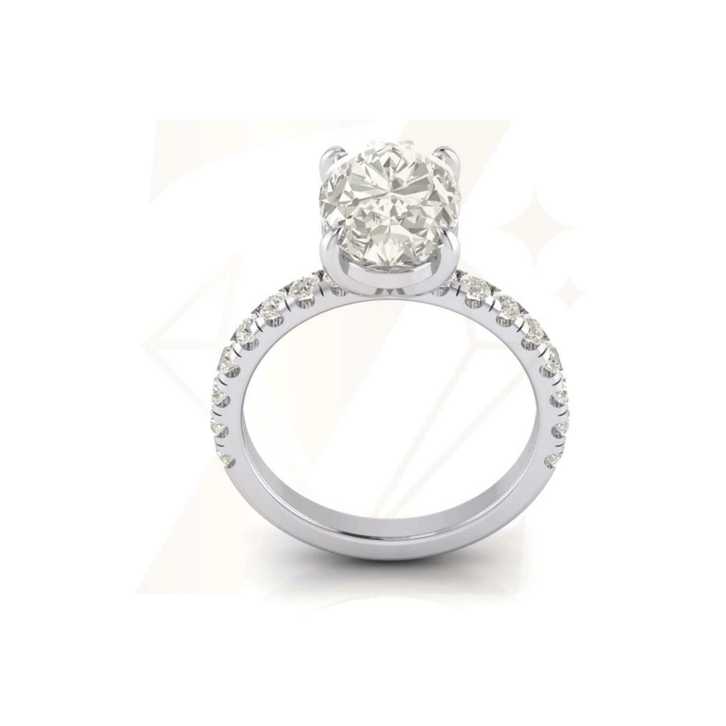 3.81 CTW Oval And Round Cut Ring - Zuvelio.com