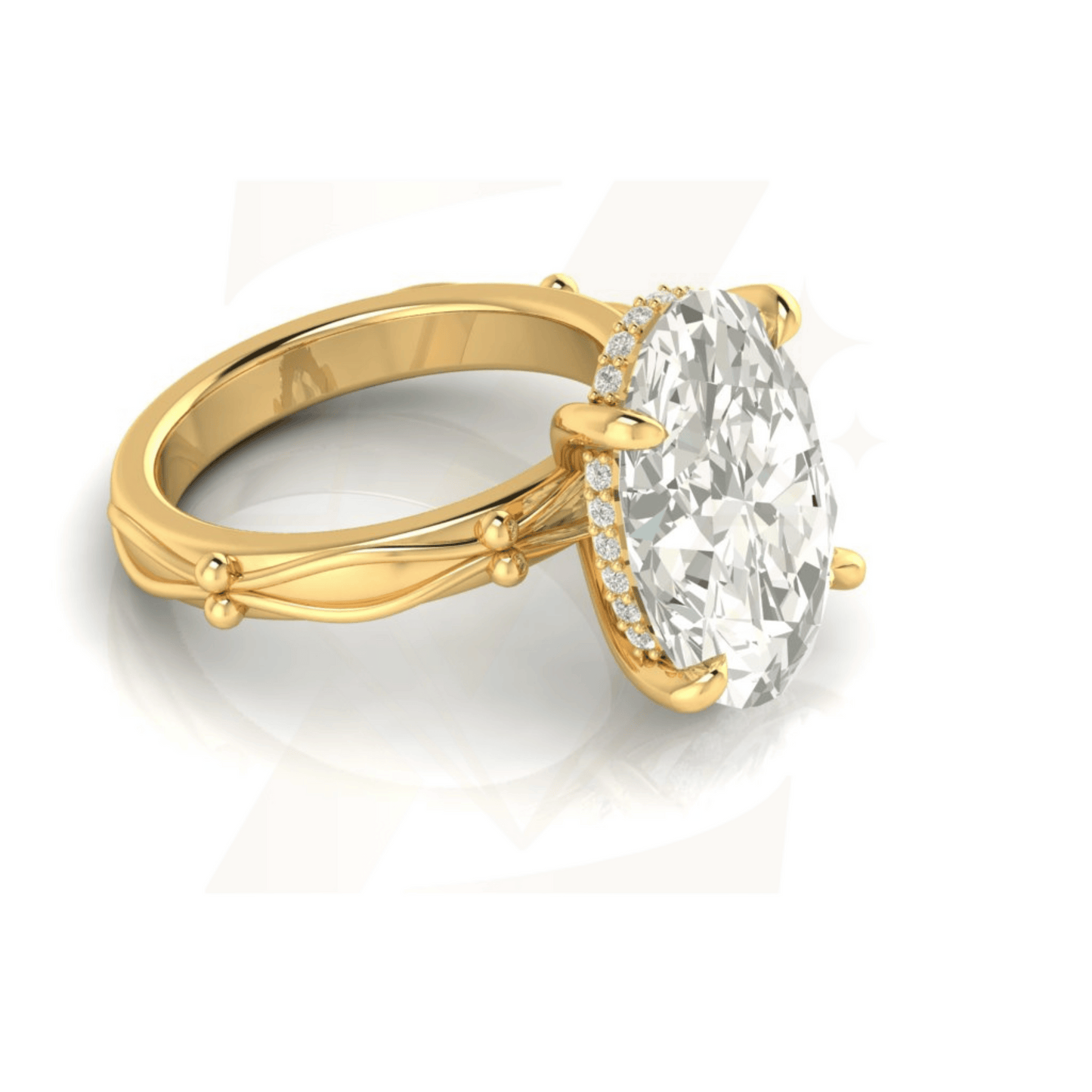 7.94 CTW Oval Cut Ring - Zuvelio.com