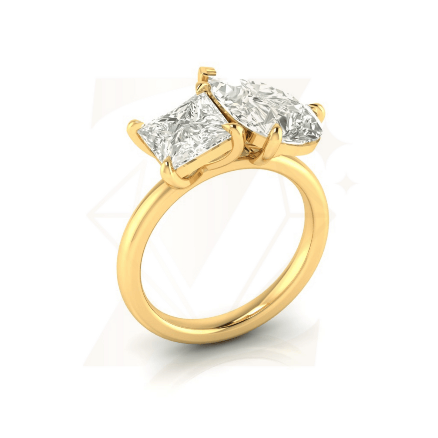 4.74 CTW Pear And Princess Cut Ring - Zuvelio.com