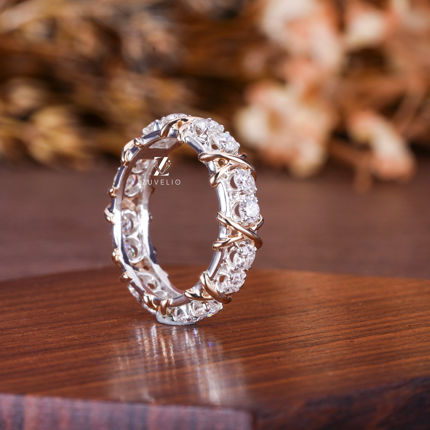 Two Stone Moissanite Band