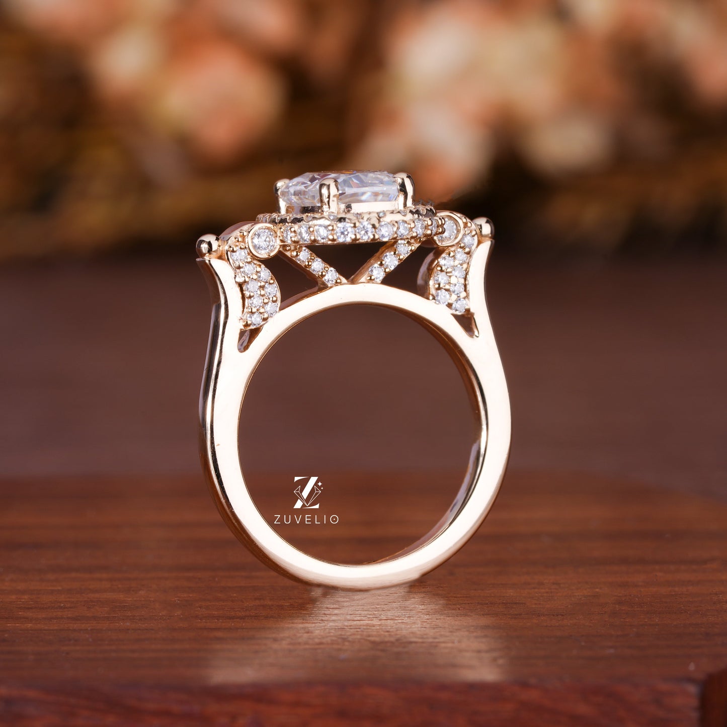Cushion Cut Moissanite Ring