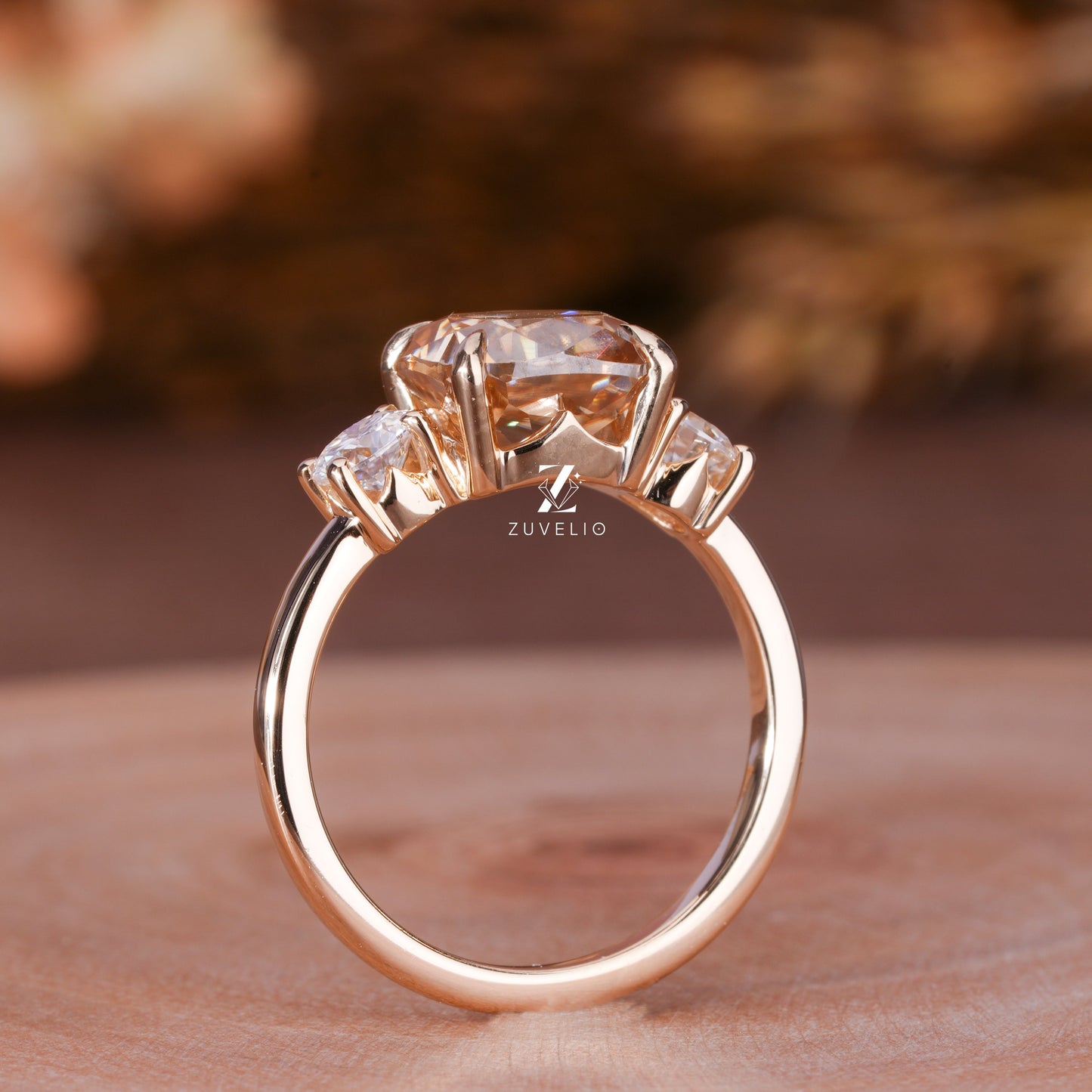3.15 CTW Champagne Moissanite Ring