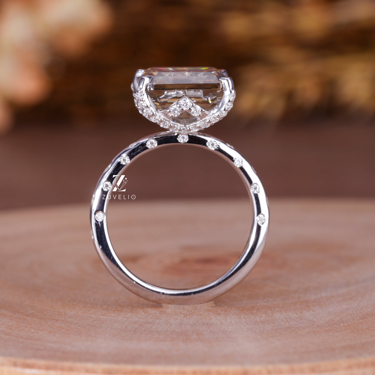 Dark Champagne Moissanite Ring