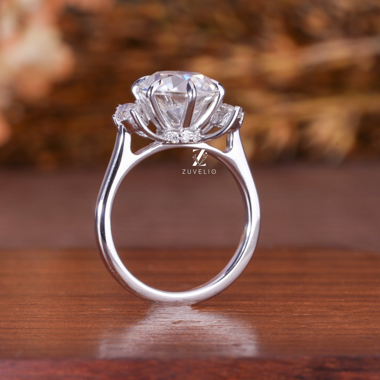 Three Stone Moissanite Ring