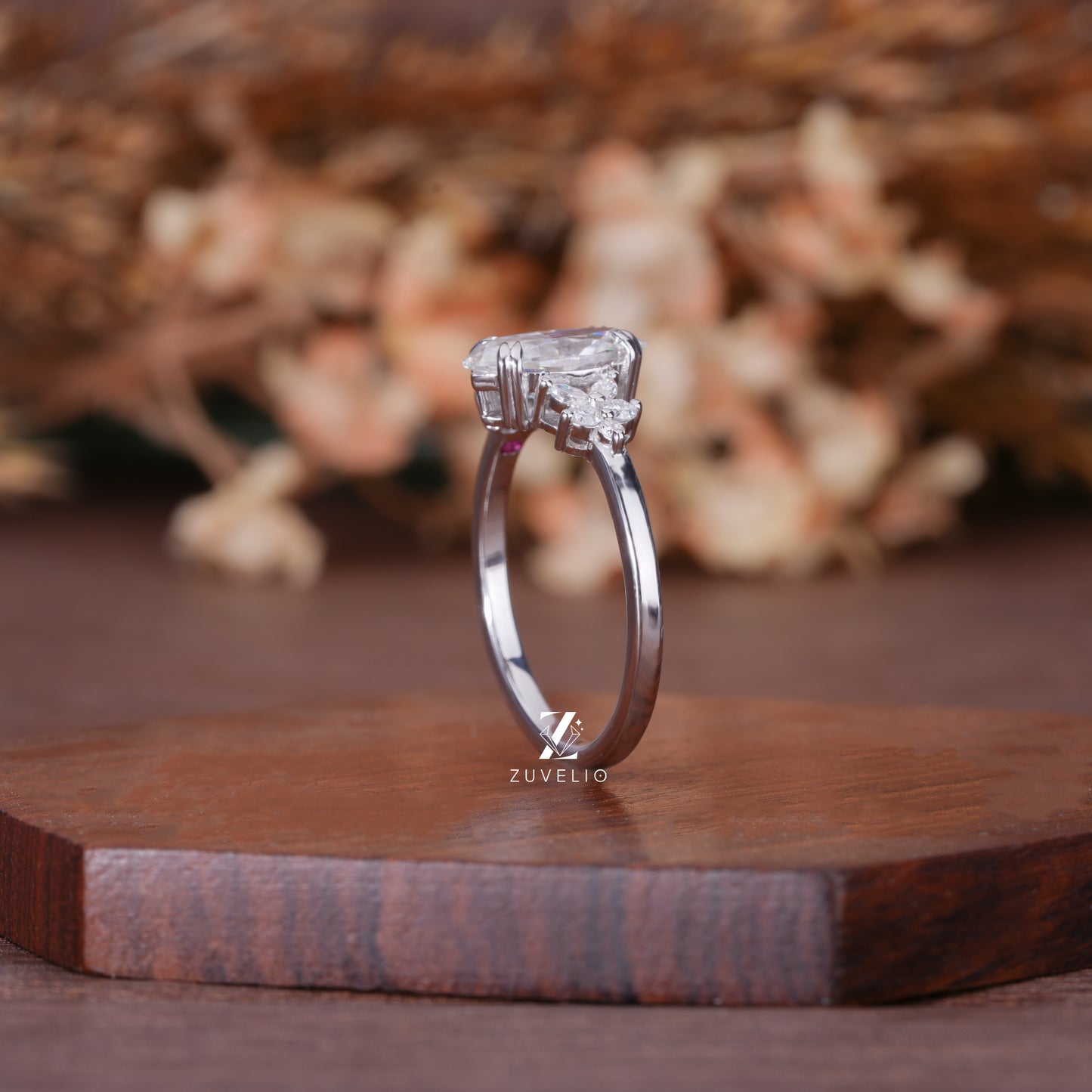 Marquise Double Claw Ring