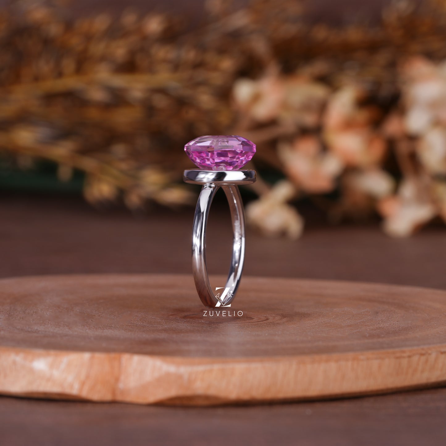 Octagon Pink Sapphire Ring