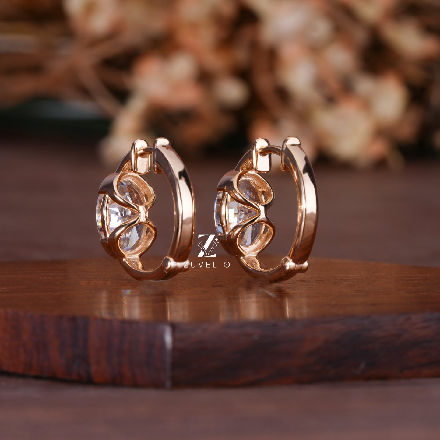 Oval Moissanite Huggie Earrings