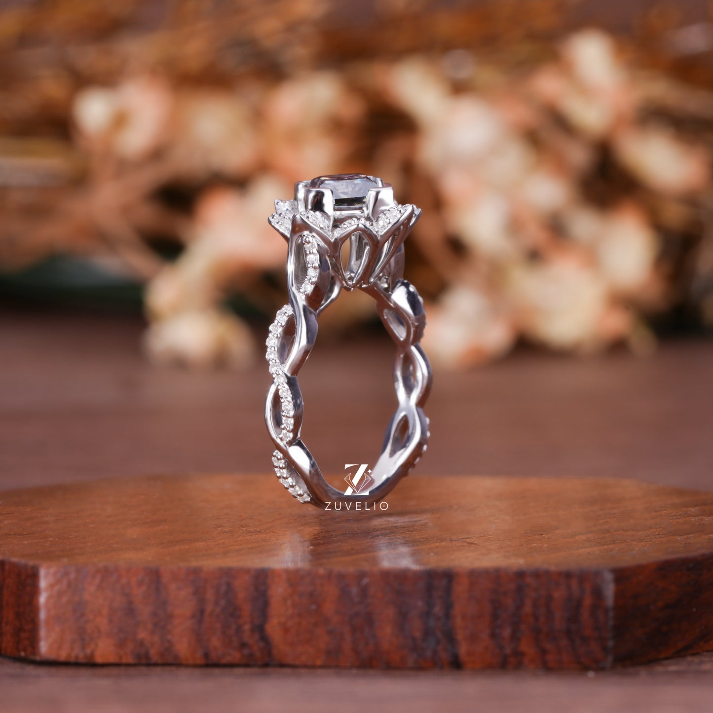 Grey Princess Moissanite Ring