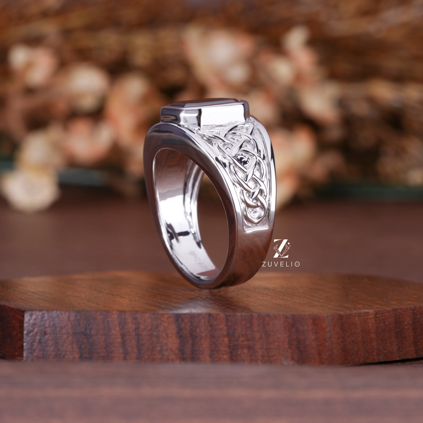 Men's Black Moissanite Ring