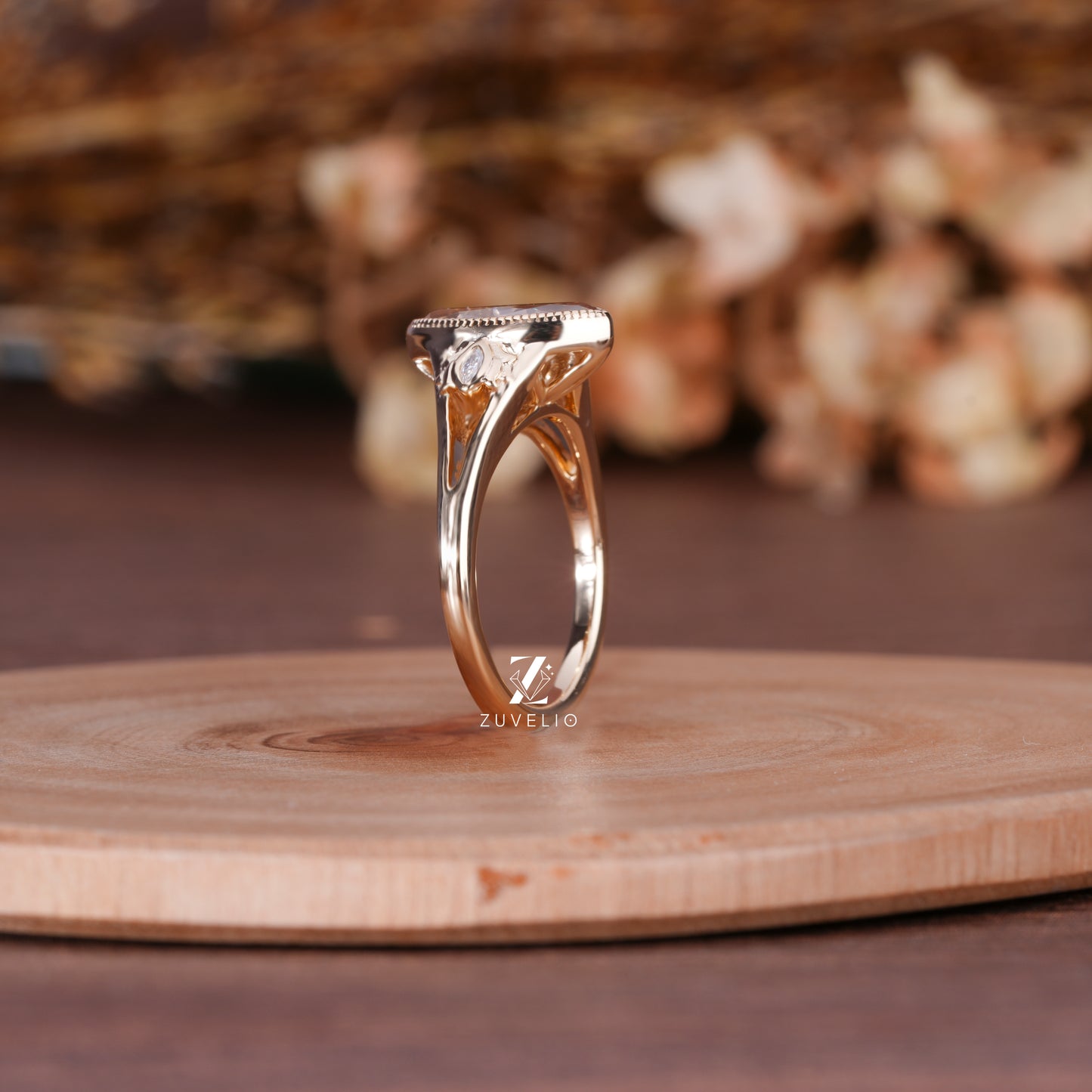 Champagne Marquise Bezel Ring