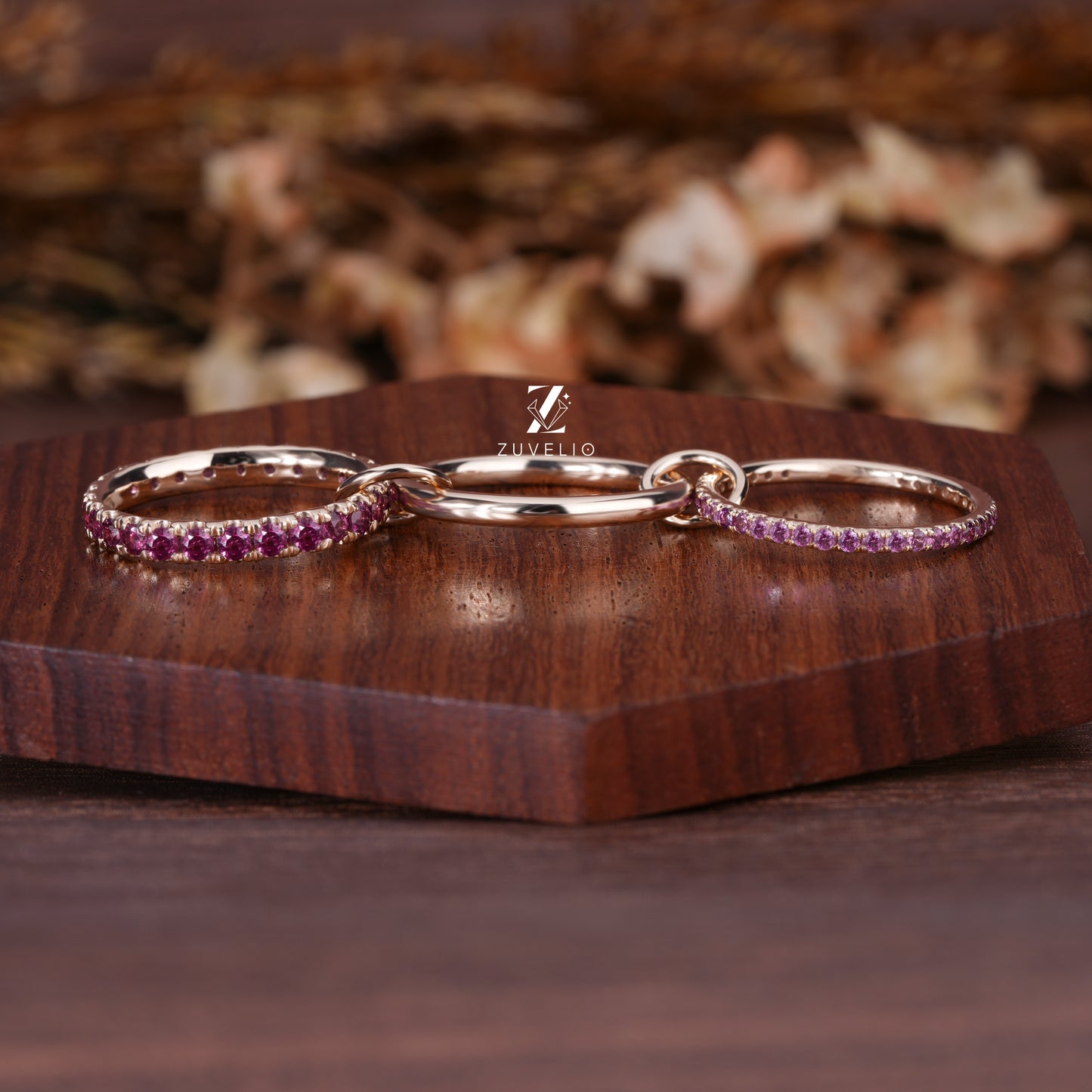 Interlocking Triplet Wedding Band