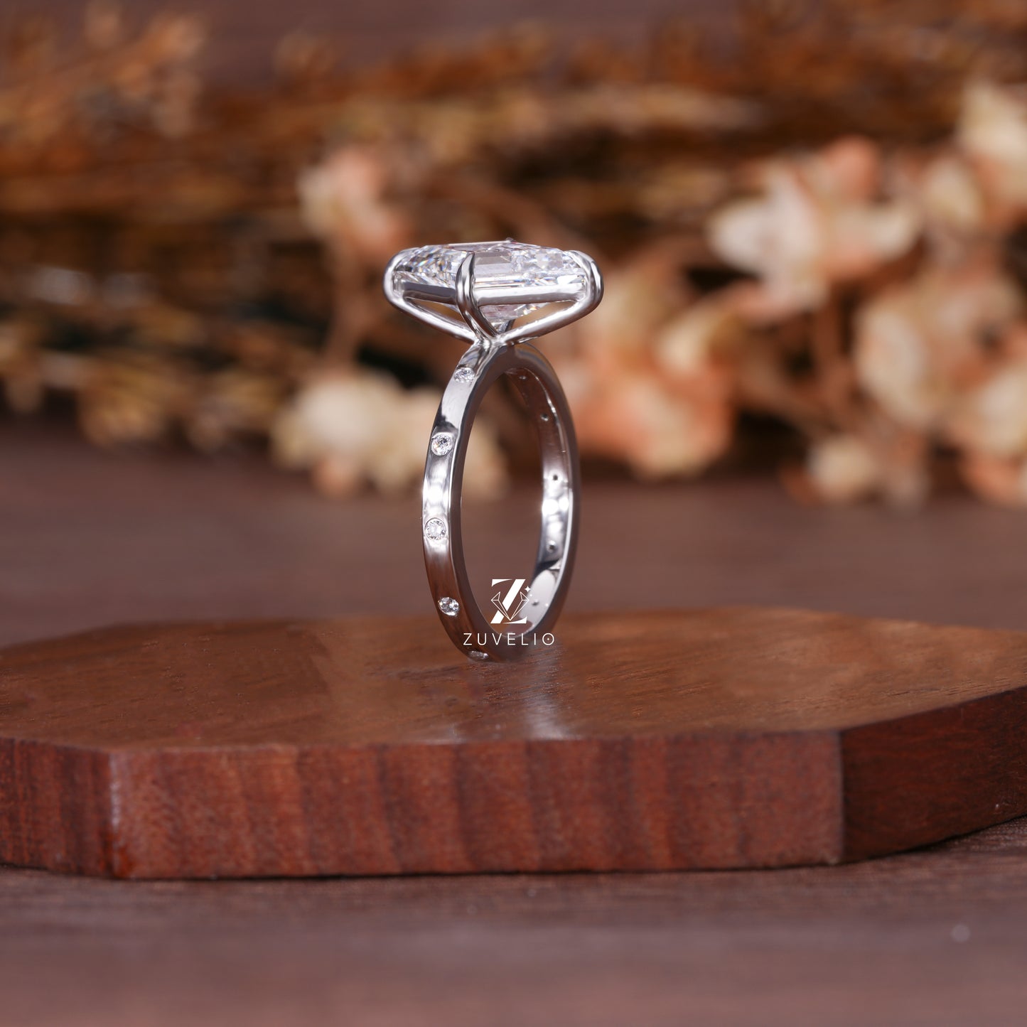 Lozenge Cut Engagement Ring