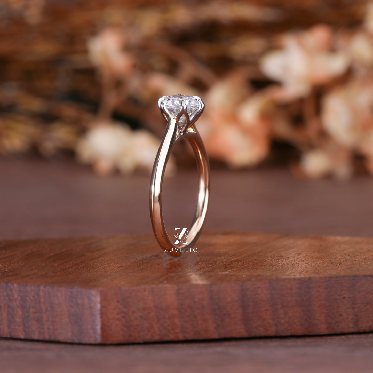 Round Moissanite Solitaire Ring