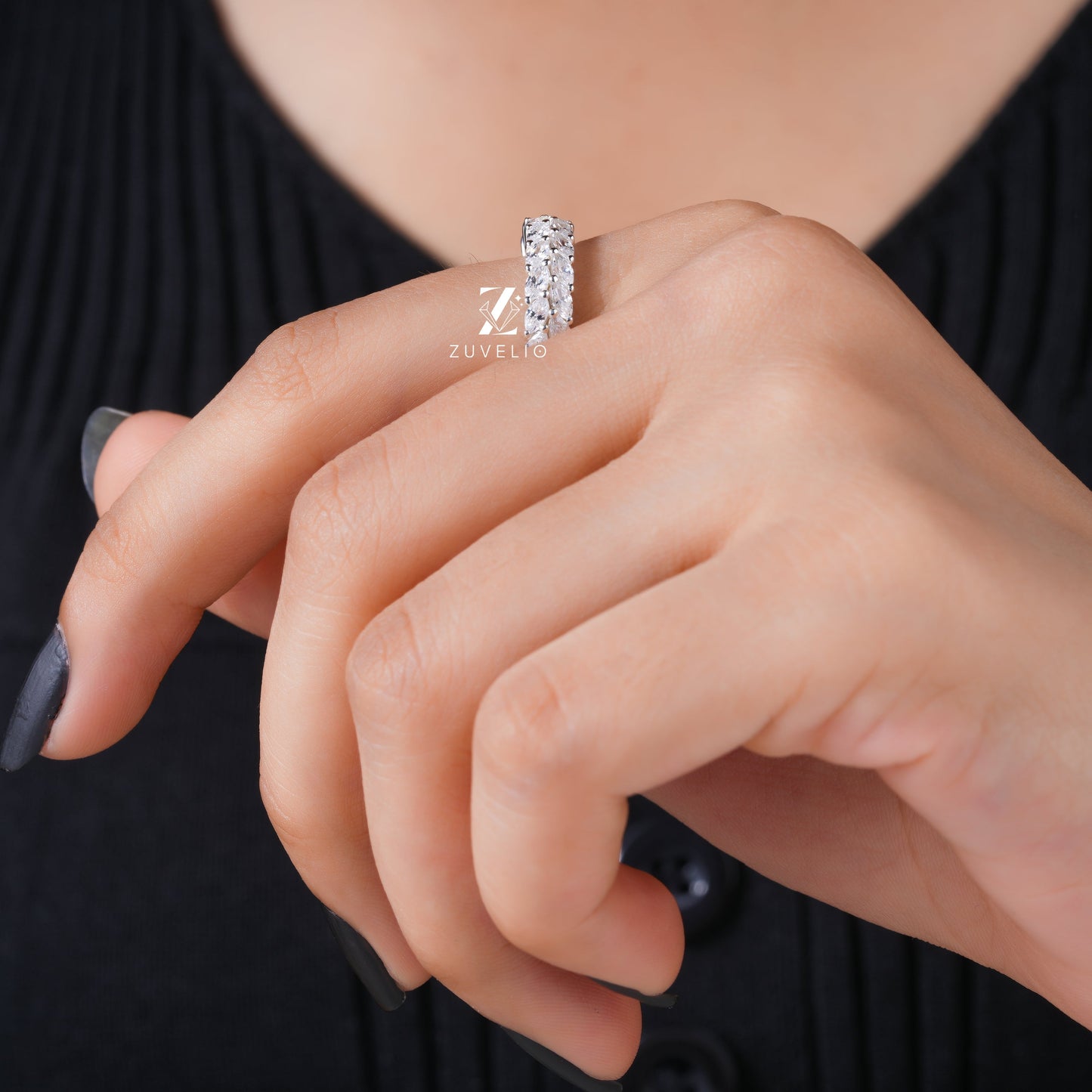 Marquise Cut Parallel Ring - Zuvelio.com