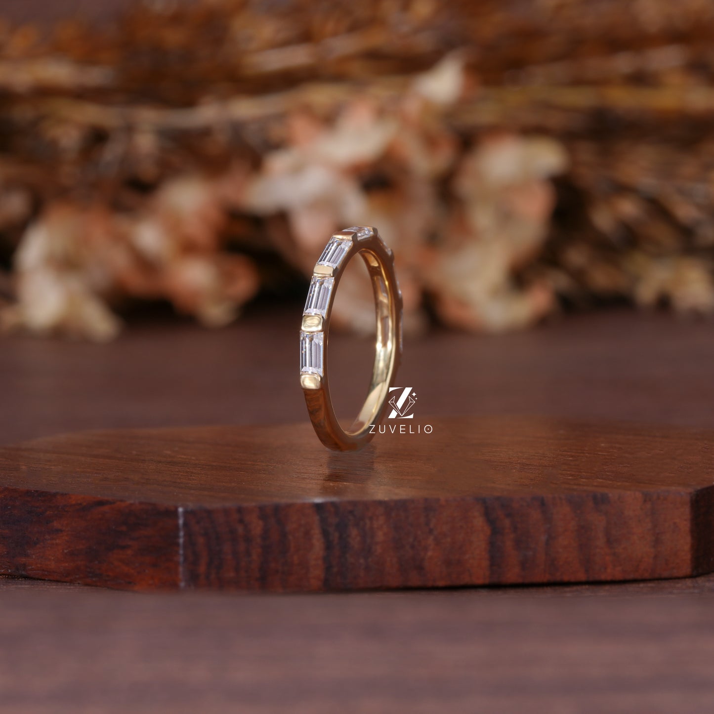 Dainty Baguette Moissanite Band