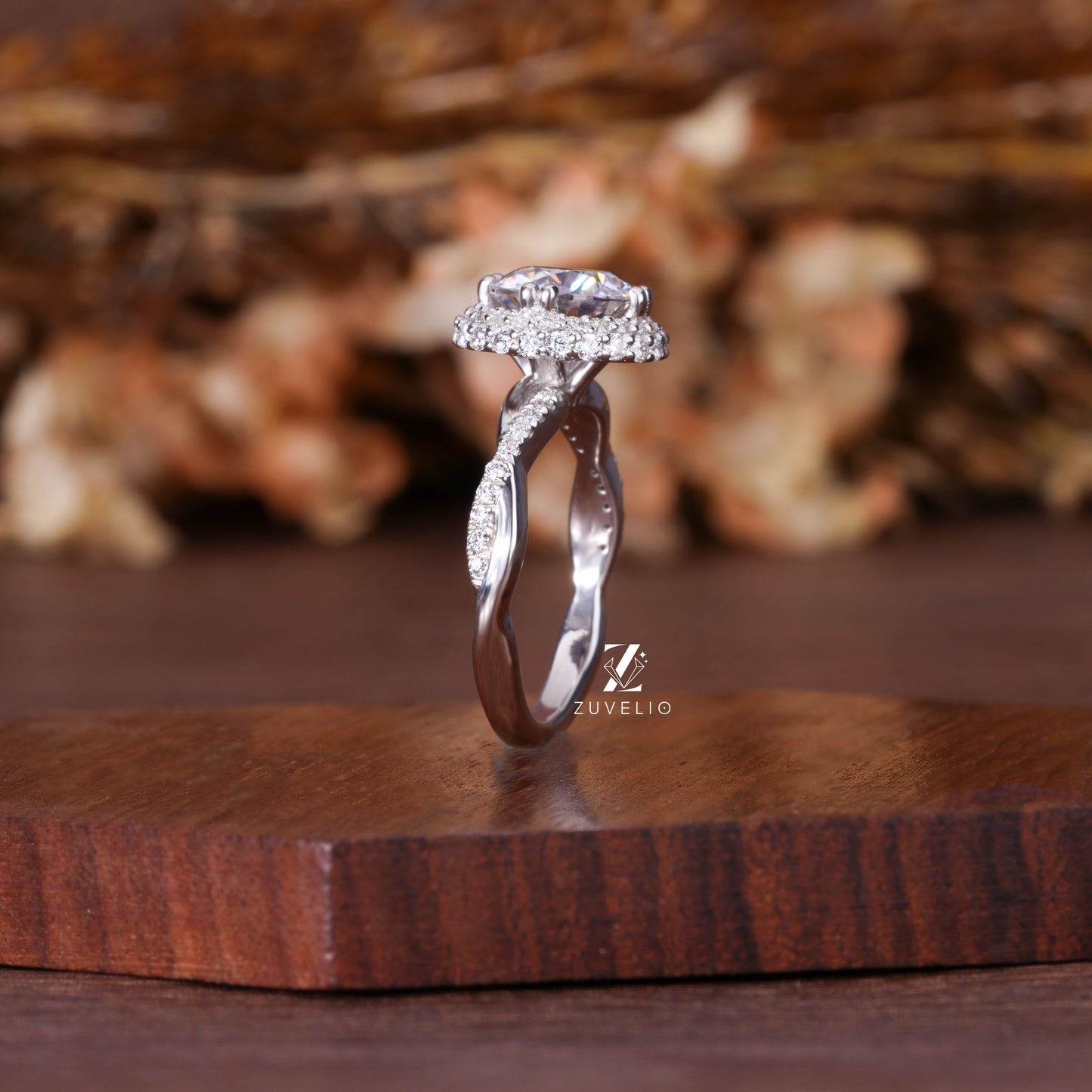 Round Double Halo Ring