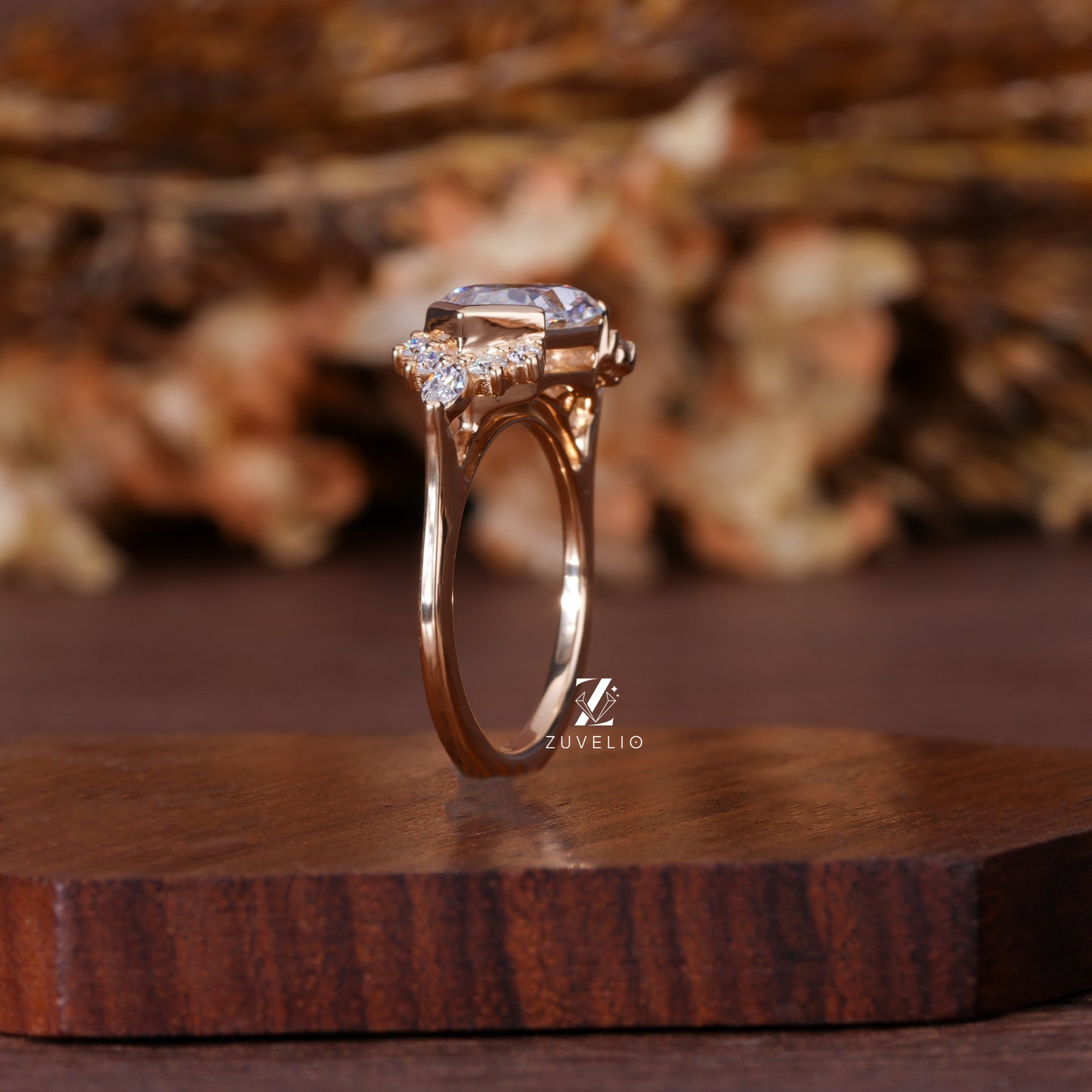 Hexagon Moissanite Bezel Ring