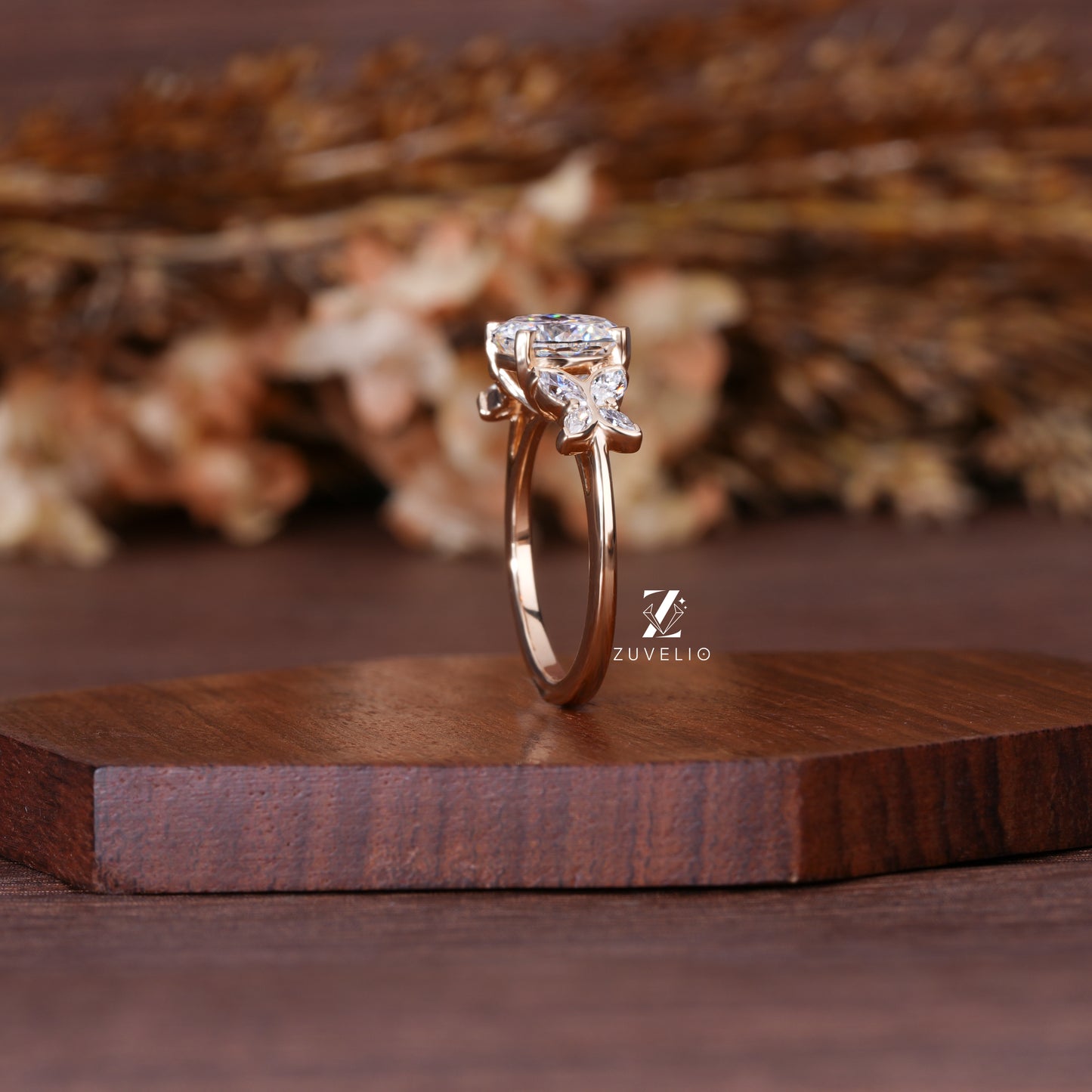 Butterfly Inspired Moissanite Ring