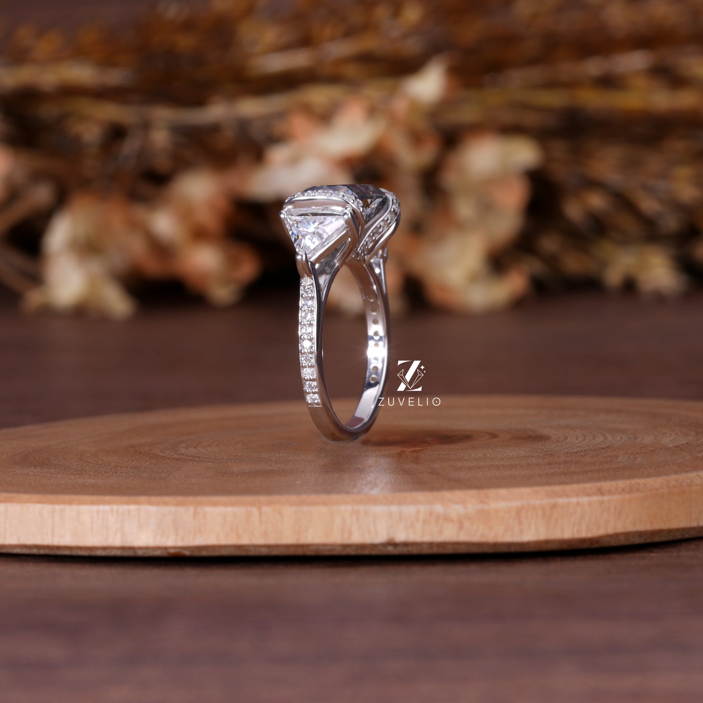 Vintage Blue Cushion Ring