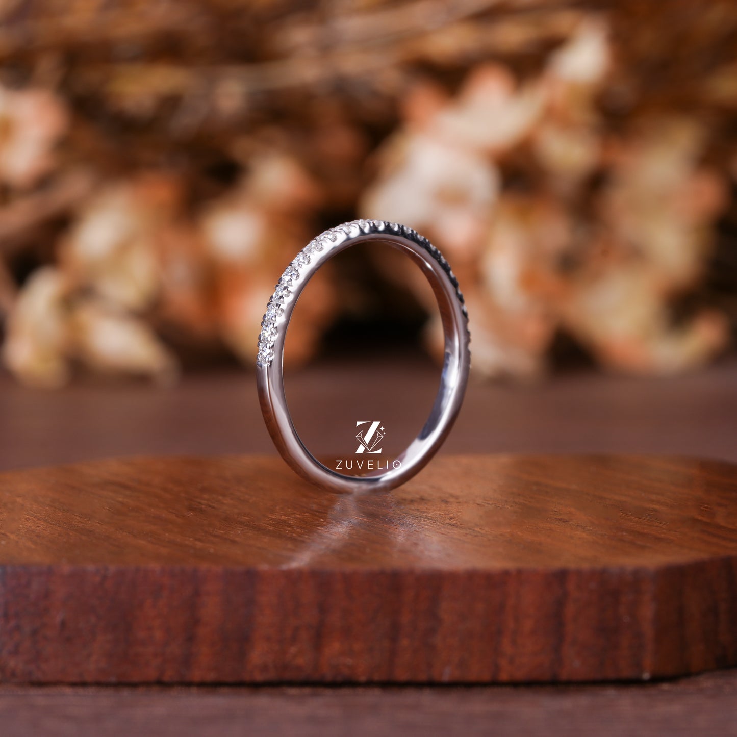 Dainty Pavé Moissanite Band