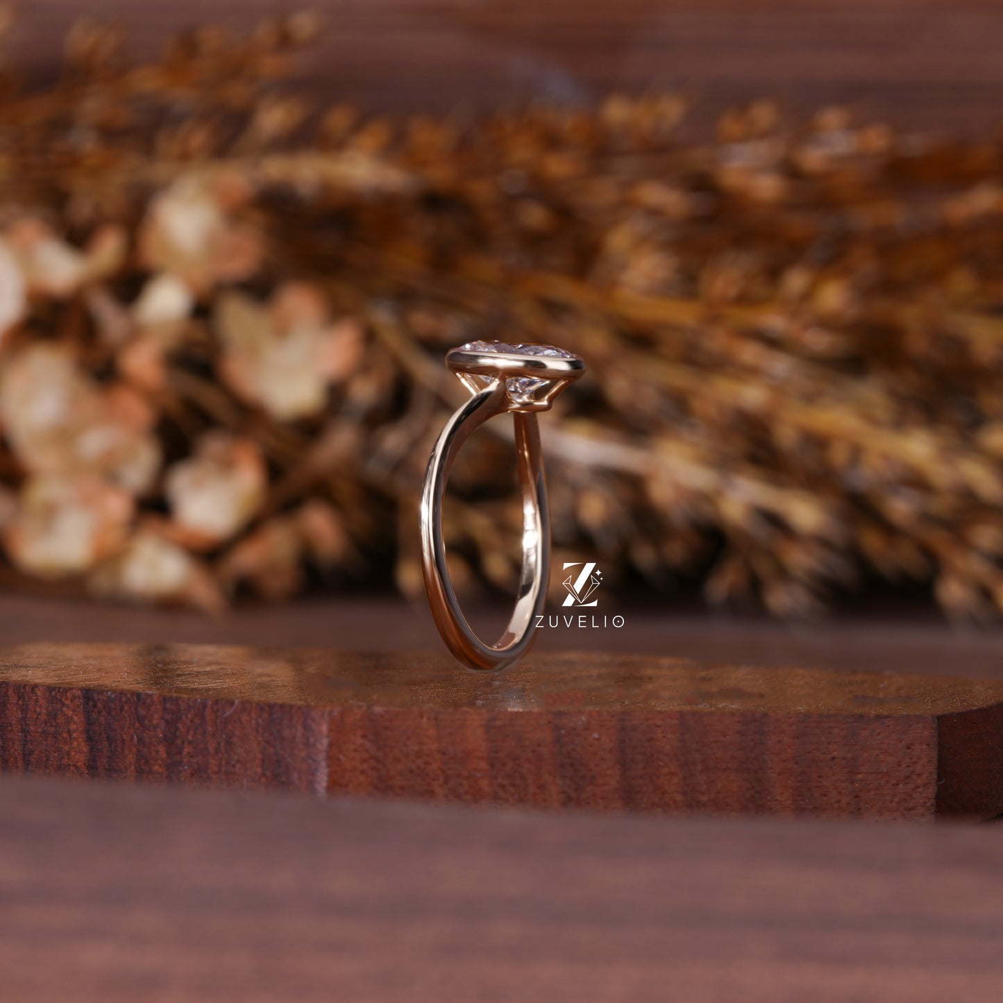 Oval Bezel Diamond Ring