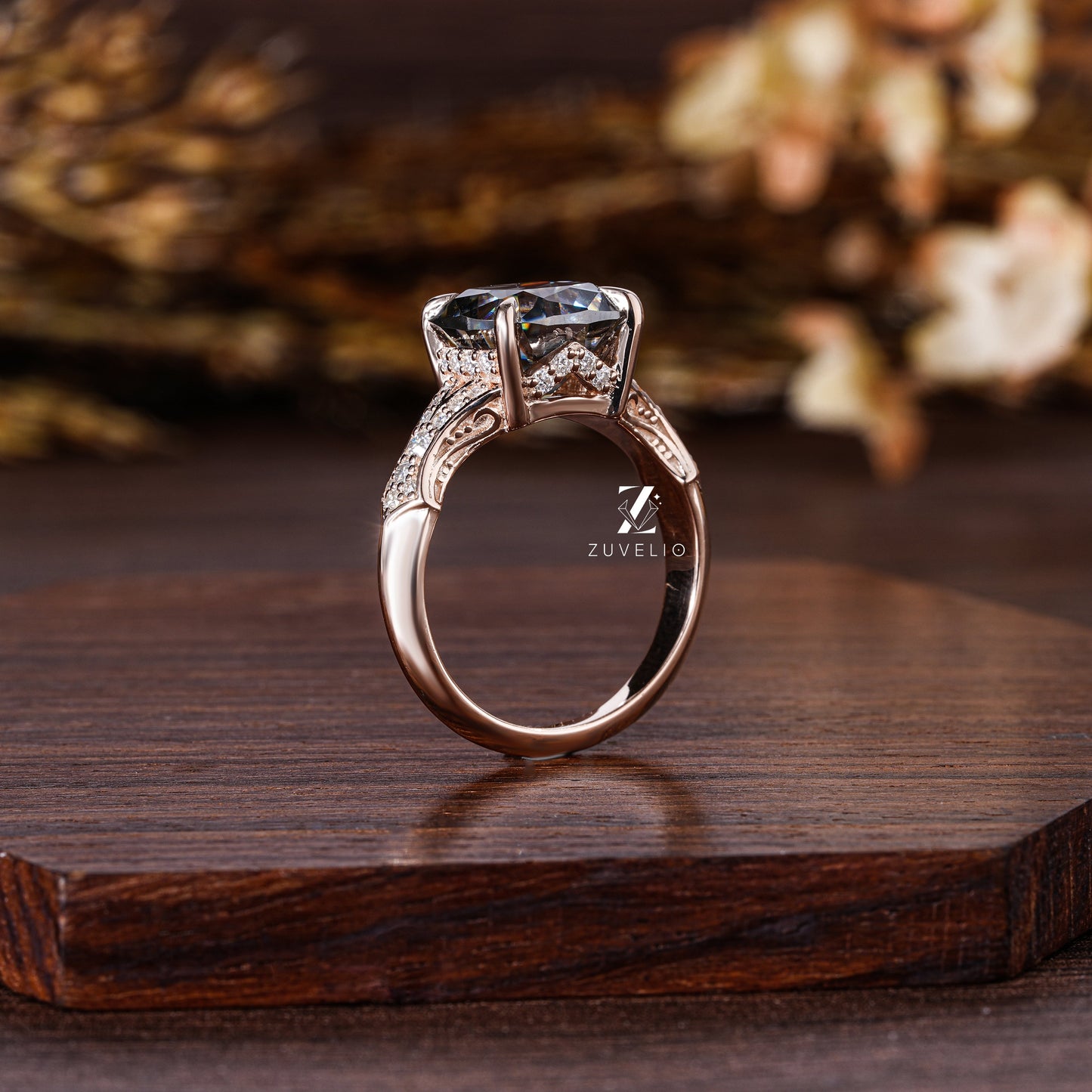 Grey Moissanite Ring - Zuvelio.com