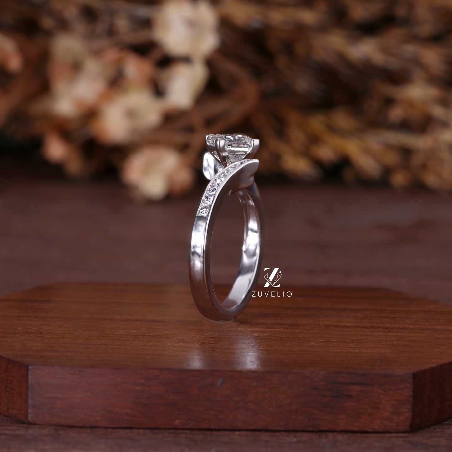 Princess Compass Diamond Ring