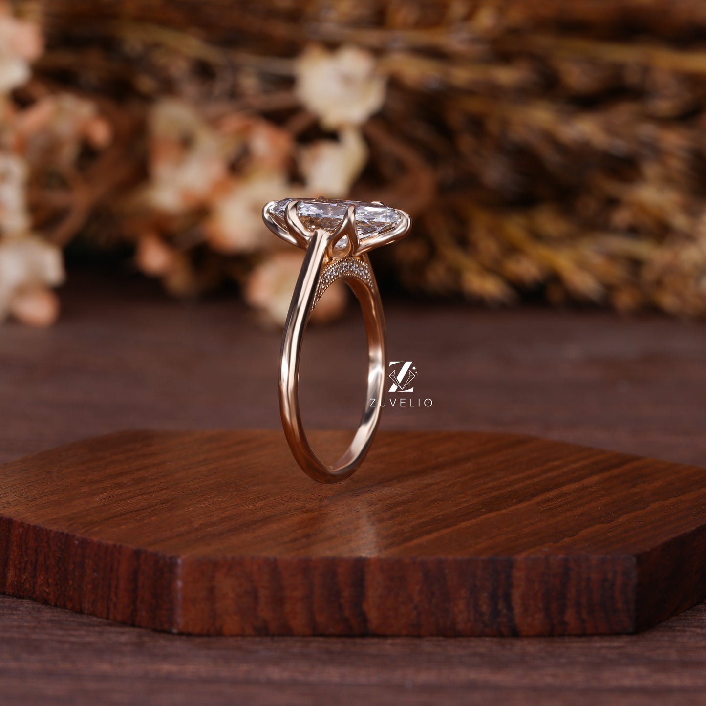 Marquise Cathedral Diamond Ring