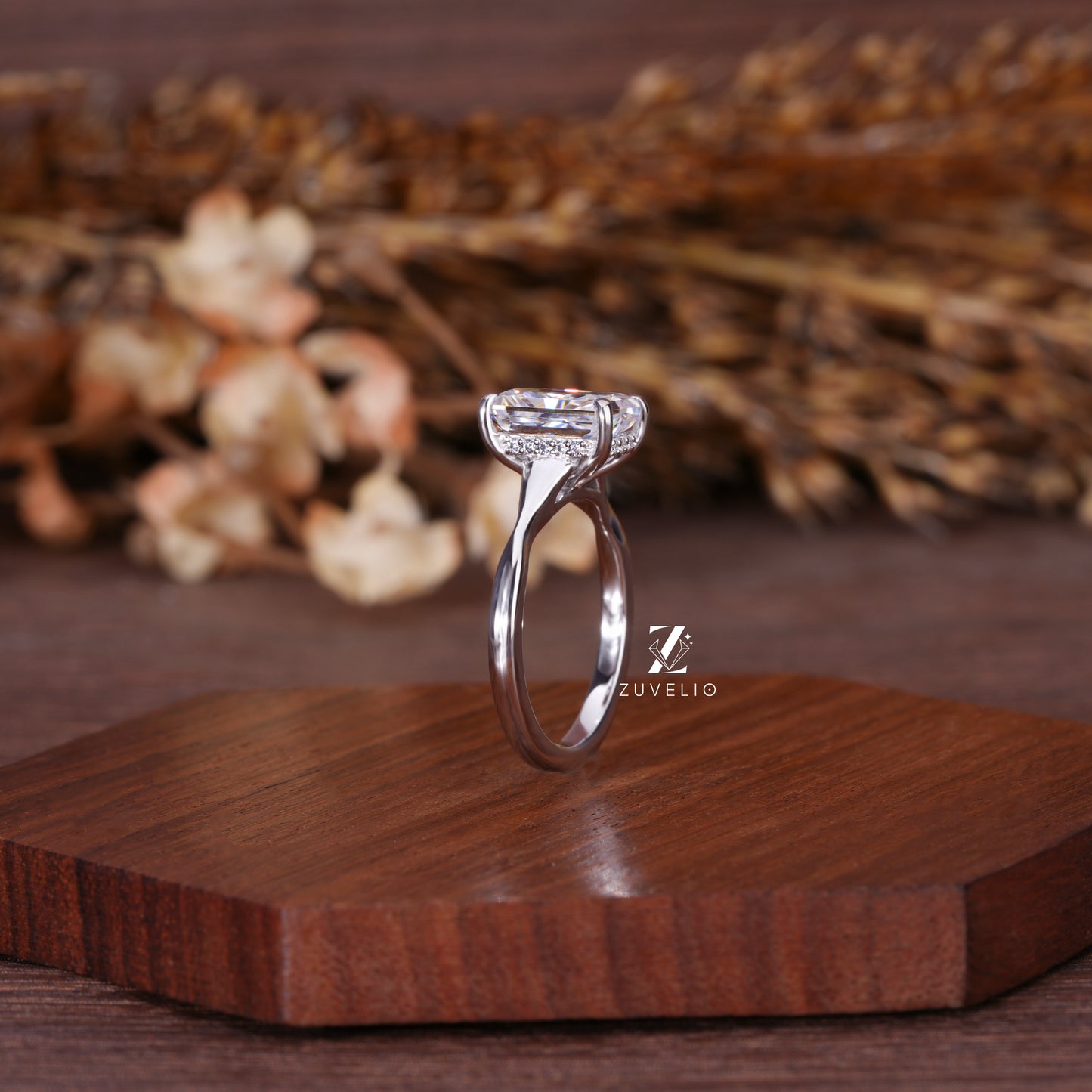 Radiant Moissanite Solitaire Ring