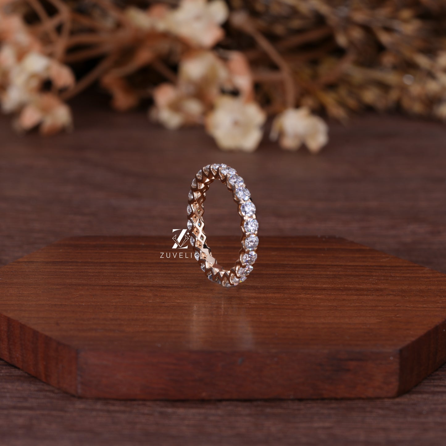 Round Moissanite Eternity Band