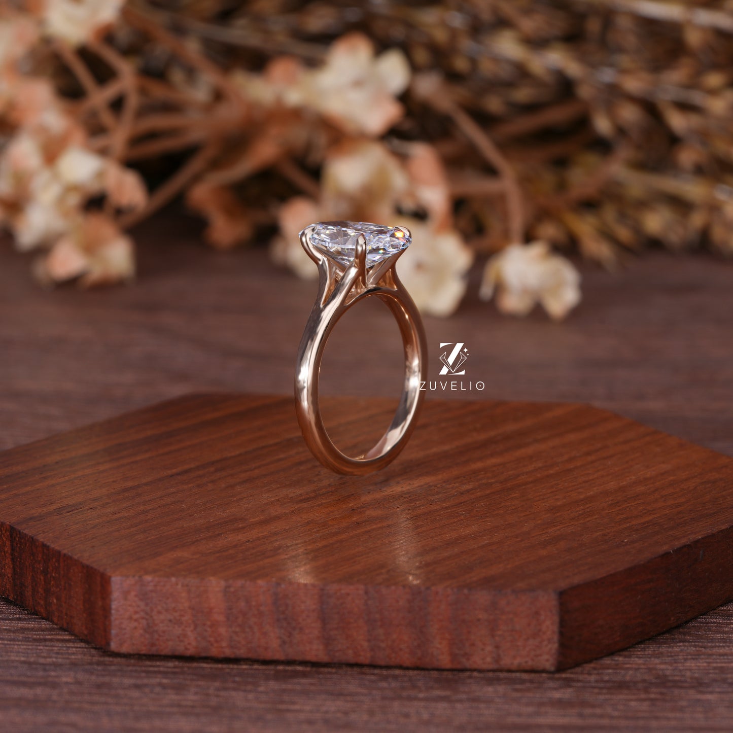 Oval Solitaire Diamond Ring