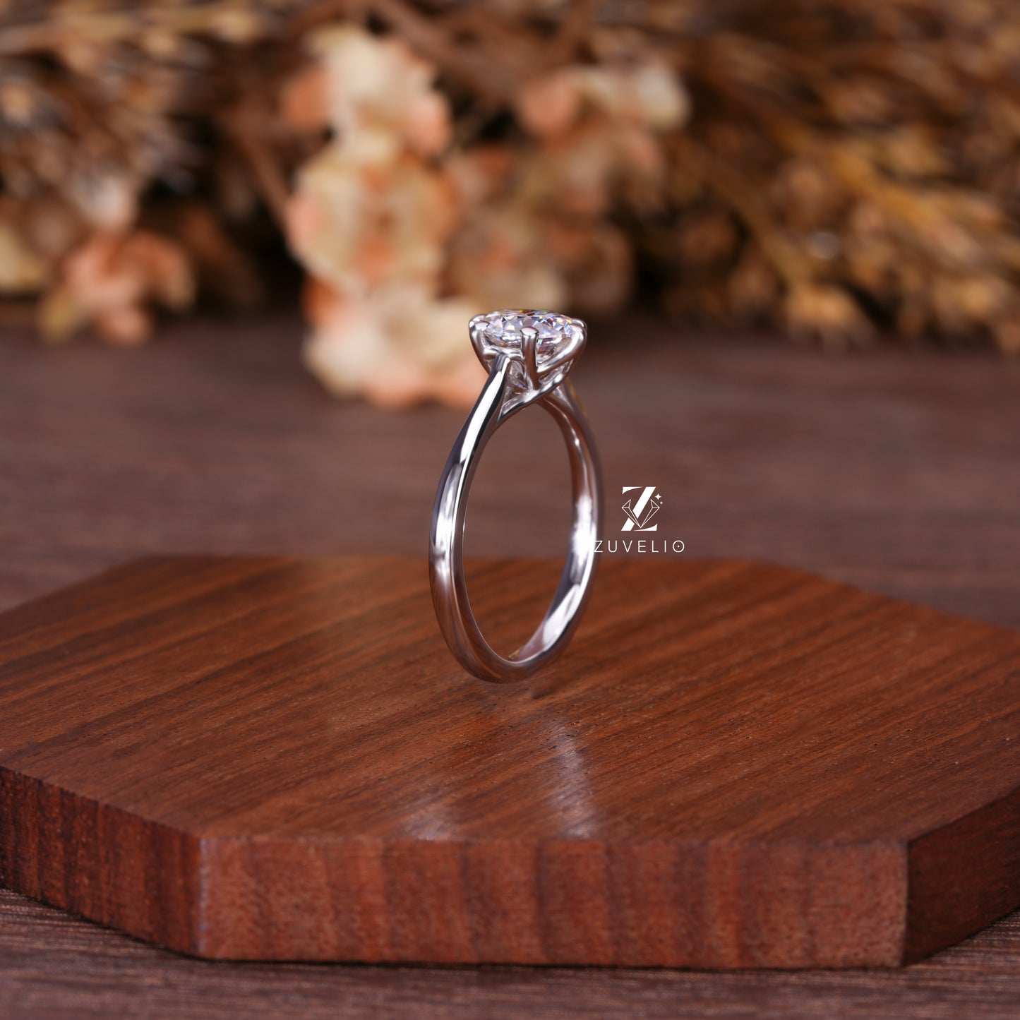 Round Cathedral Solitaire Ring