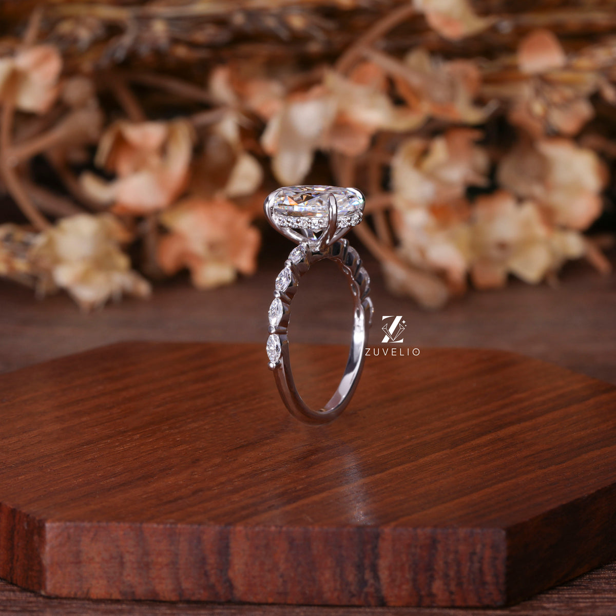Oval Moissanite Bubble Ring