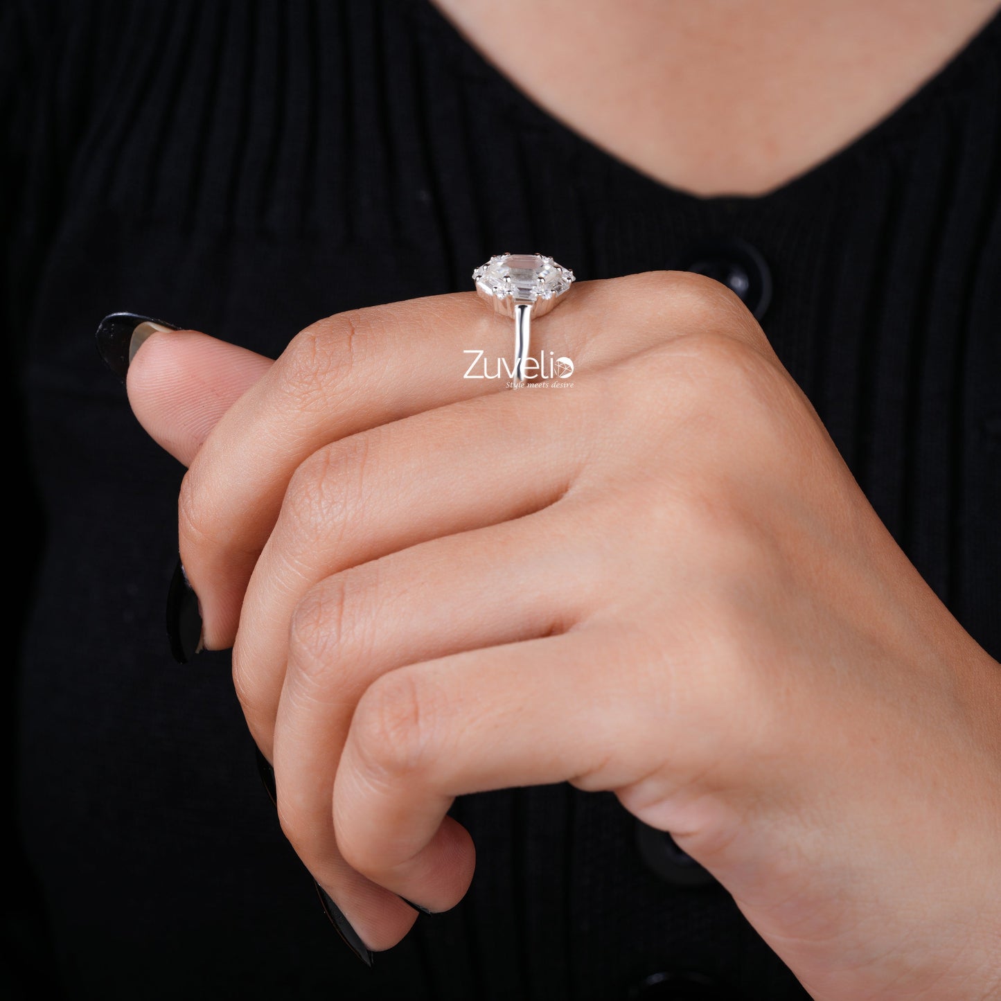 Portrait Cut Hexagon Ring - Zuvelio.com