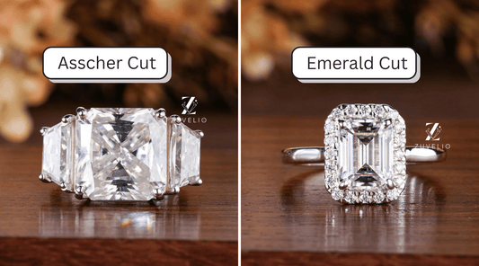 Asscher vs Emerald Cut Moissanite: The Clean Cut Showdown