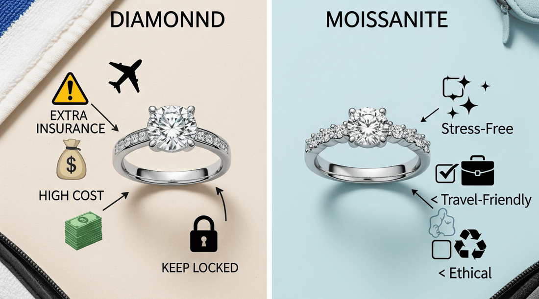 Moissanite vs Diamond for Travel: Why Moissanite is the Smart Choice