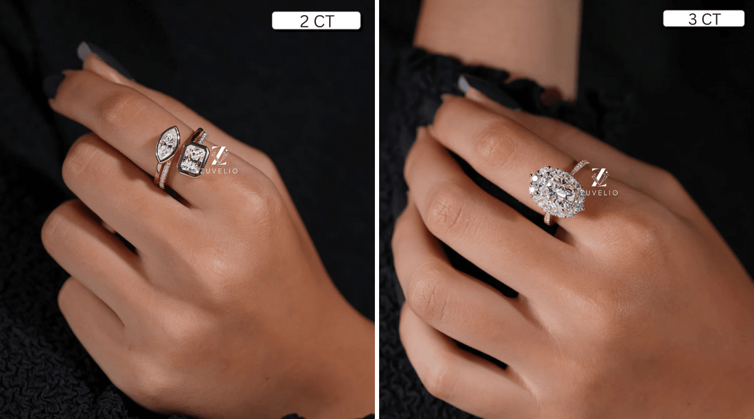2ct vs 3ct Moissanite Engagement Rings: How to Choose the Right Size
