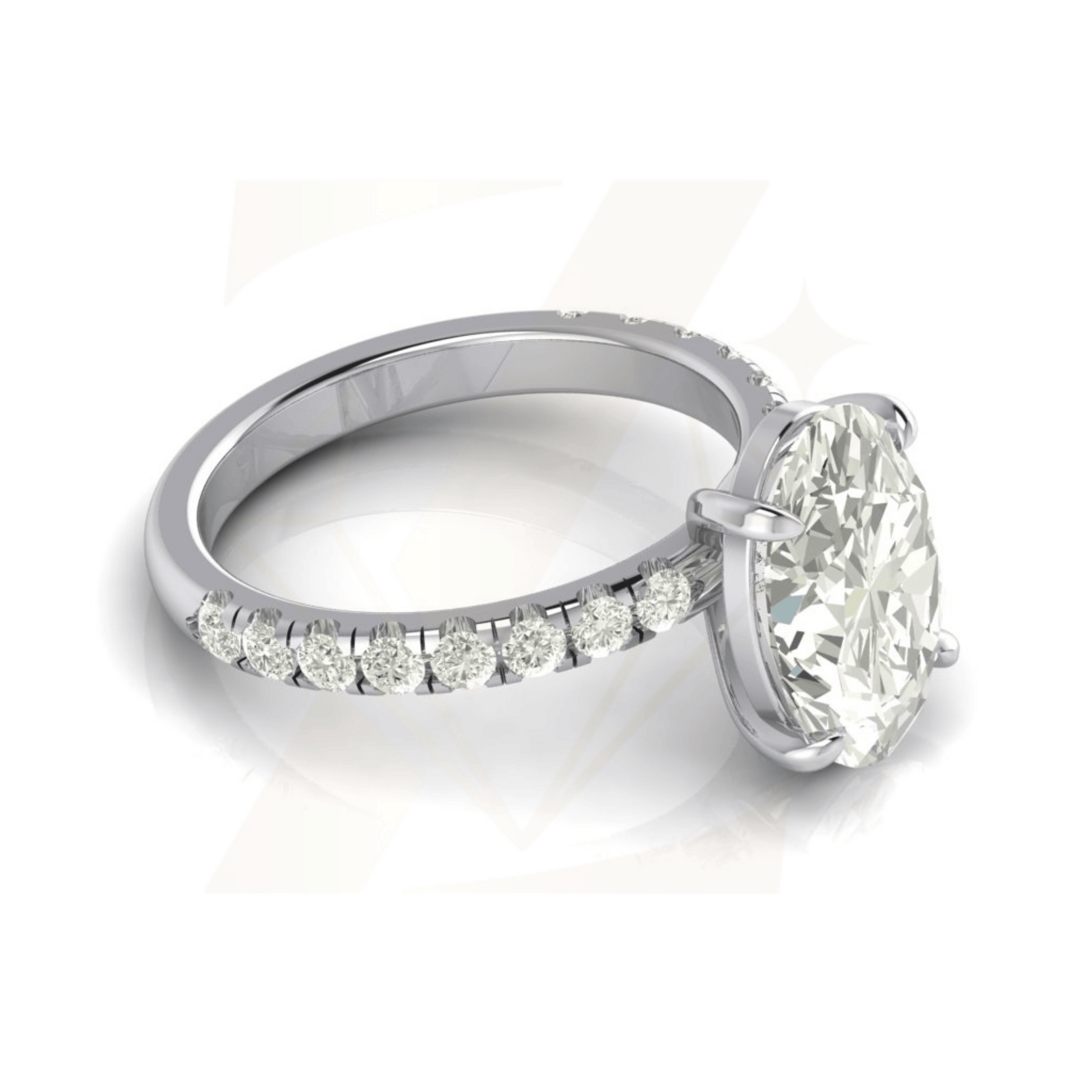 3.81 CTW Oval And Round Cut Ring - Zuvelio.com
