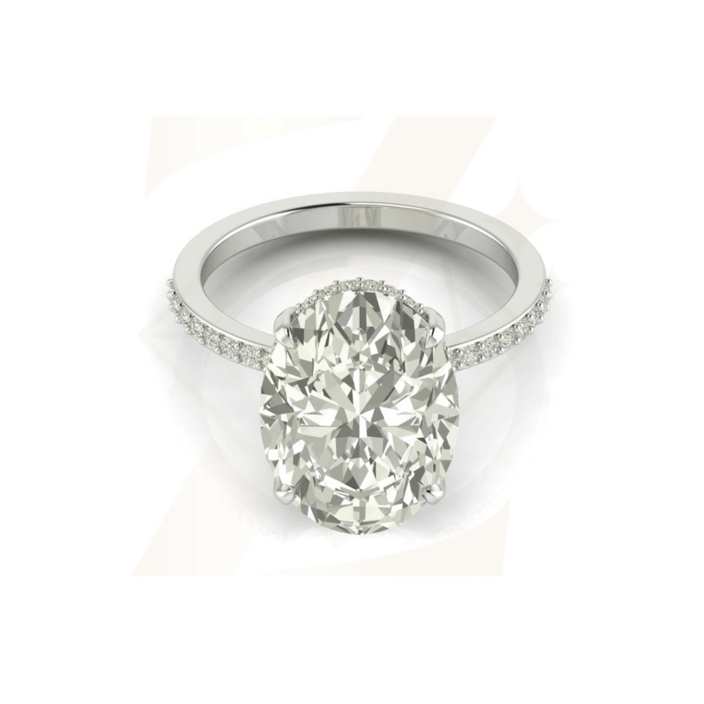 7.00 CTW Oval Cut Ring - Zuvelio.com