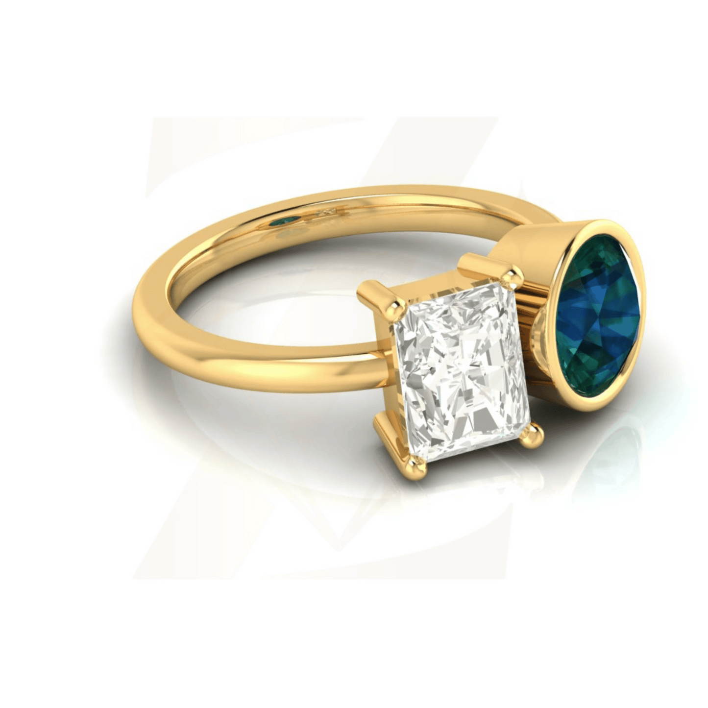 3.13 CTW Radiant And Round Cut Ring - Zuvelio.com