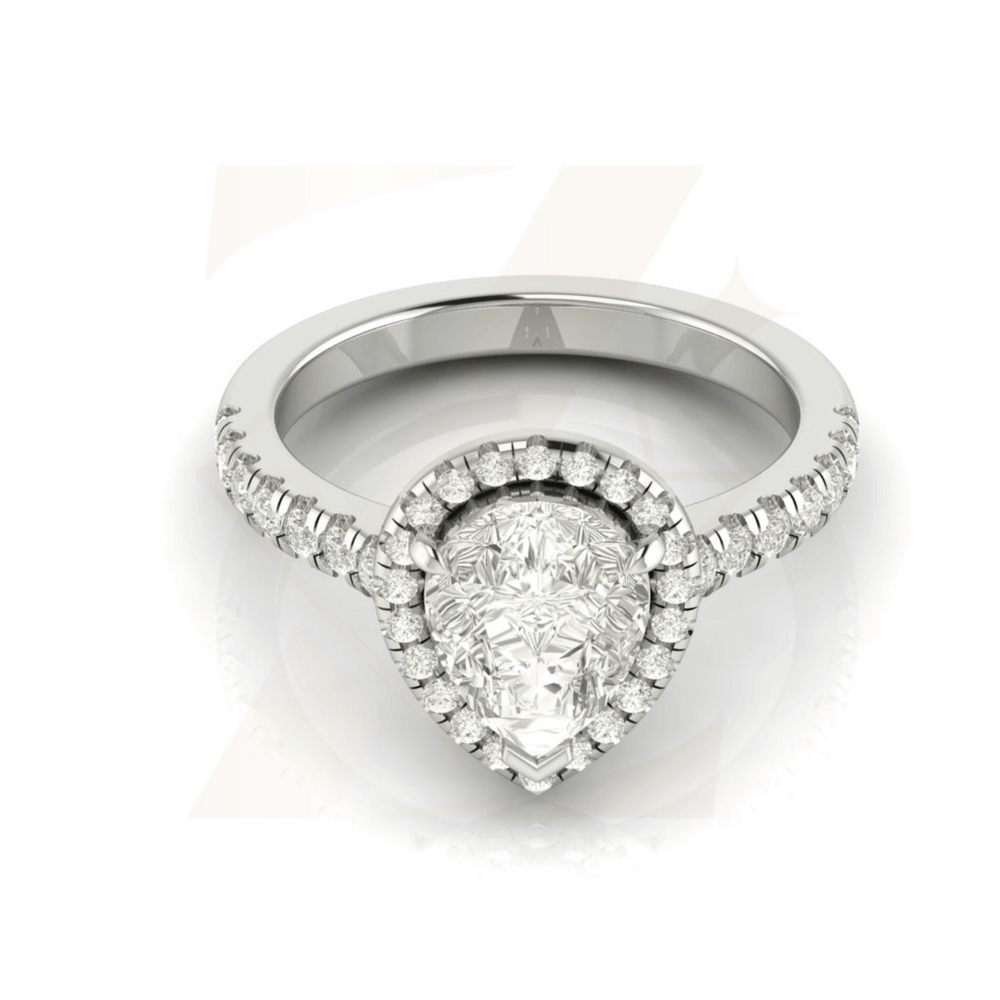 3.66 CTW Pear Cut Ring - Zuvelio.com