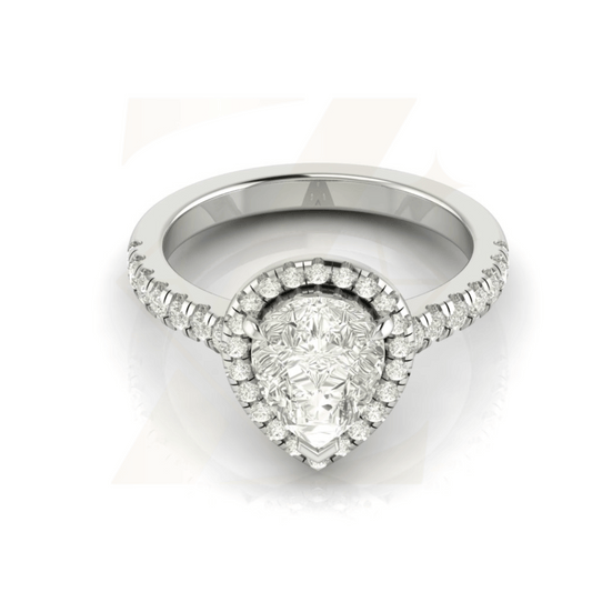 3.66 CTW Pear Cut Ring - Zuvelio.com