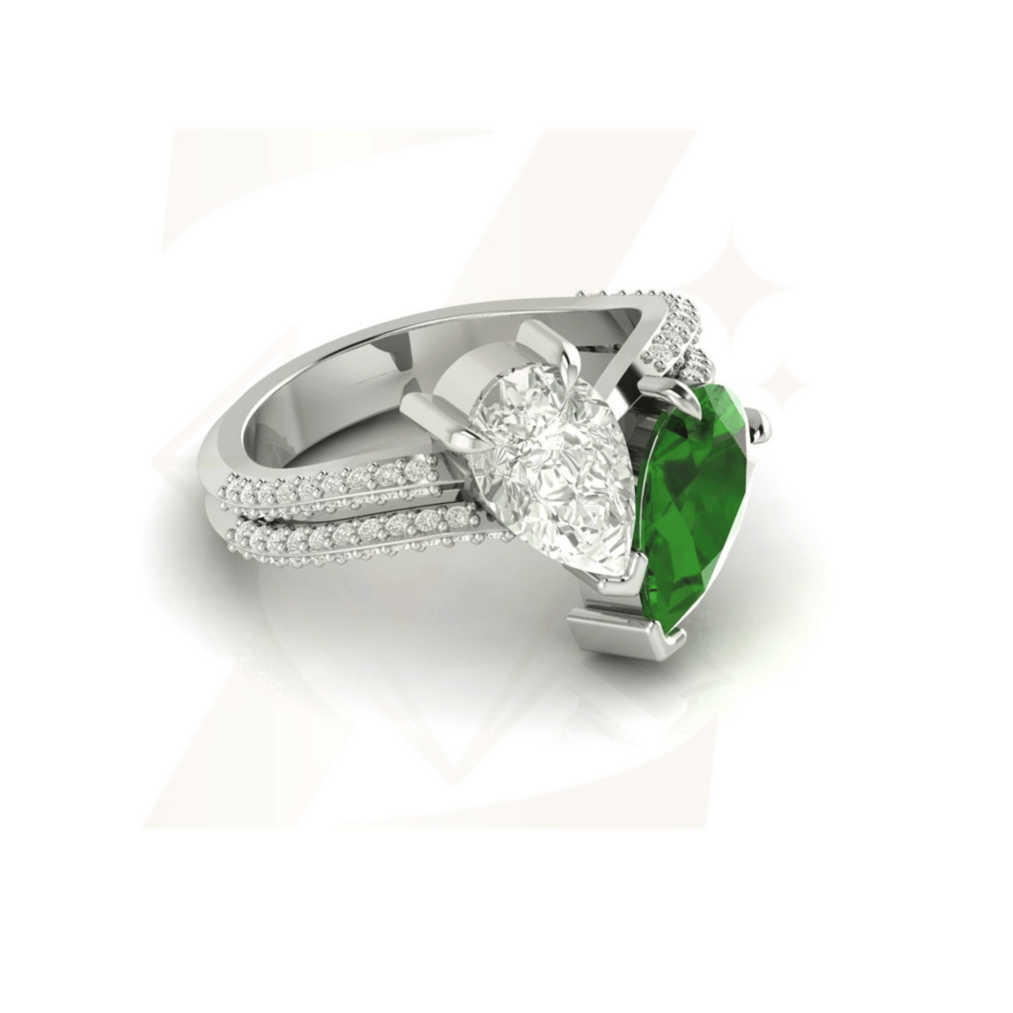 2.99 Pear And Round Cut Ring - Zuvelio.com