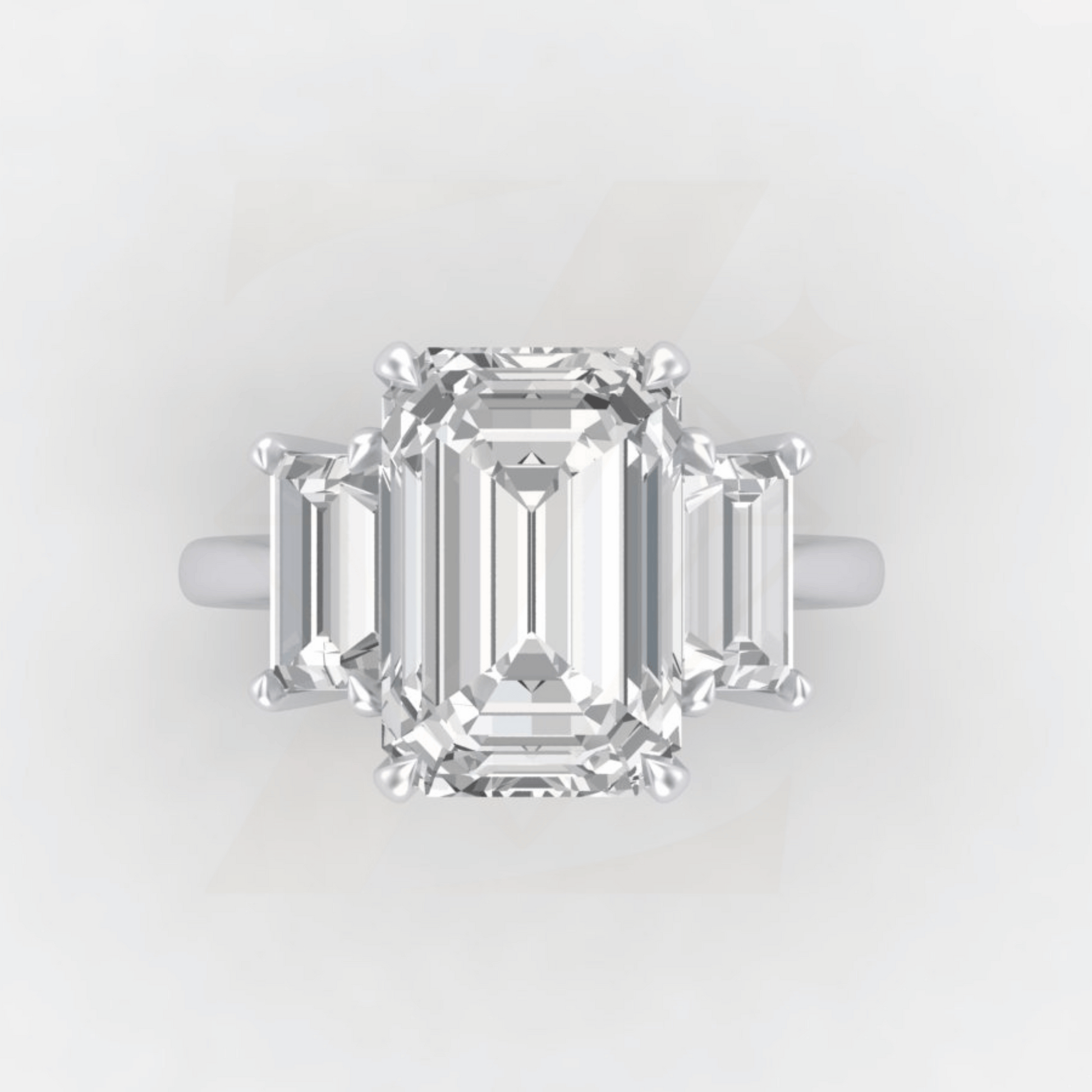 8.00 CTW Emerald Cut Ring - Zuvelio.com