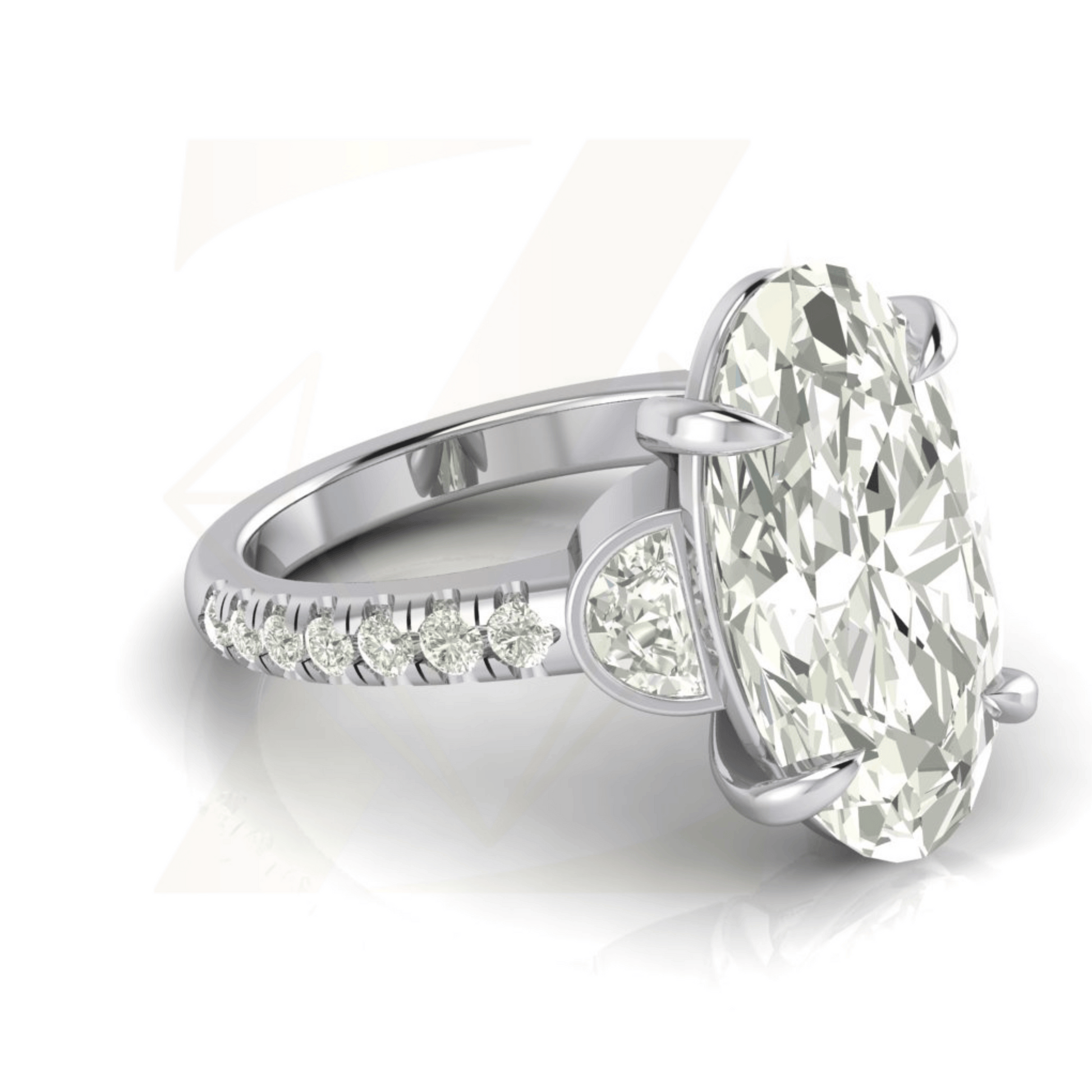 7.96 CTW  Oval Cut Ring - Zuvelio.com