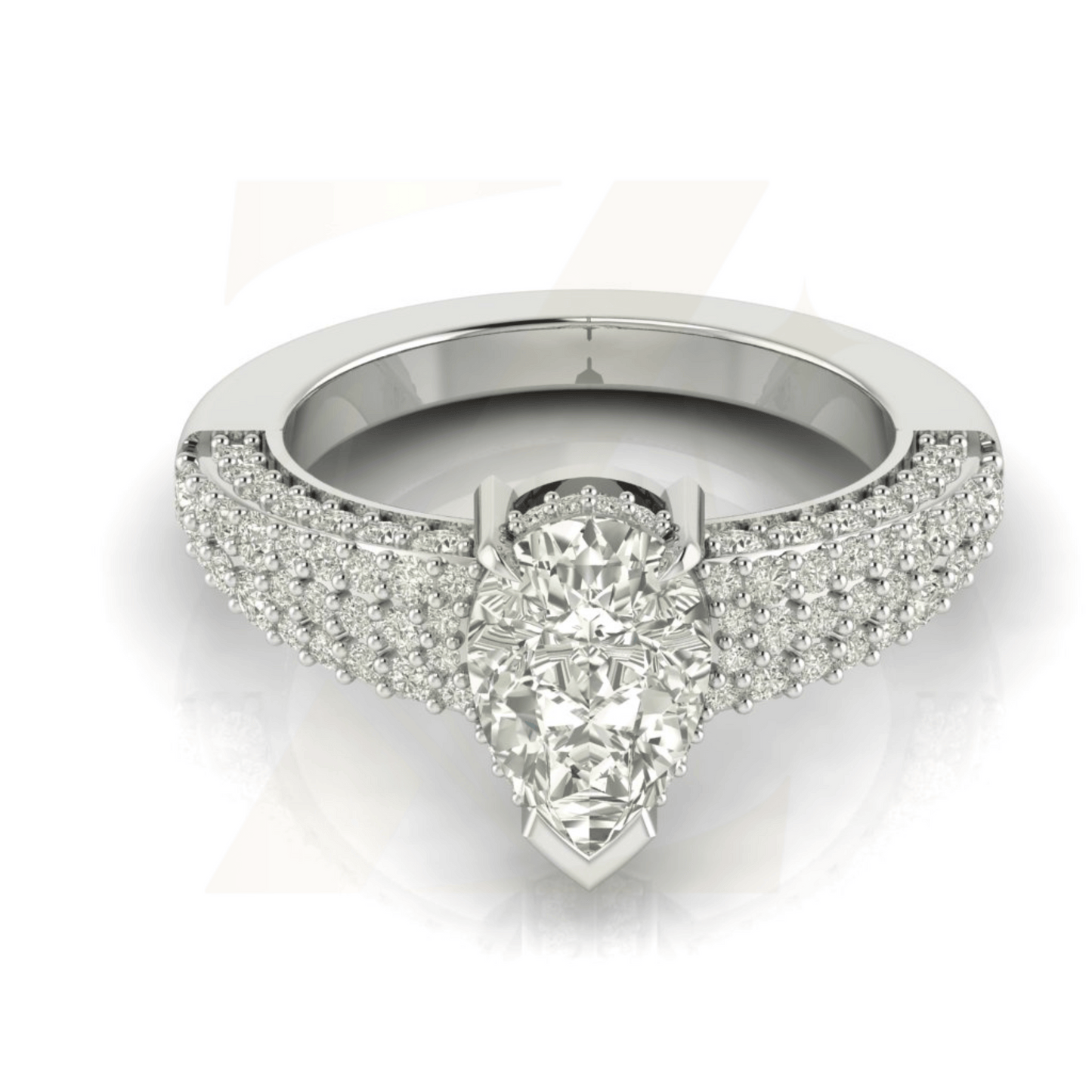 2.00 CTW Pear Cut Ring - Zuvelio.com
