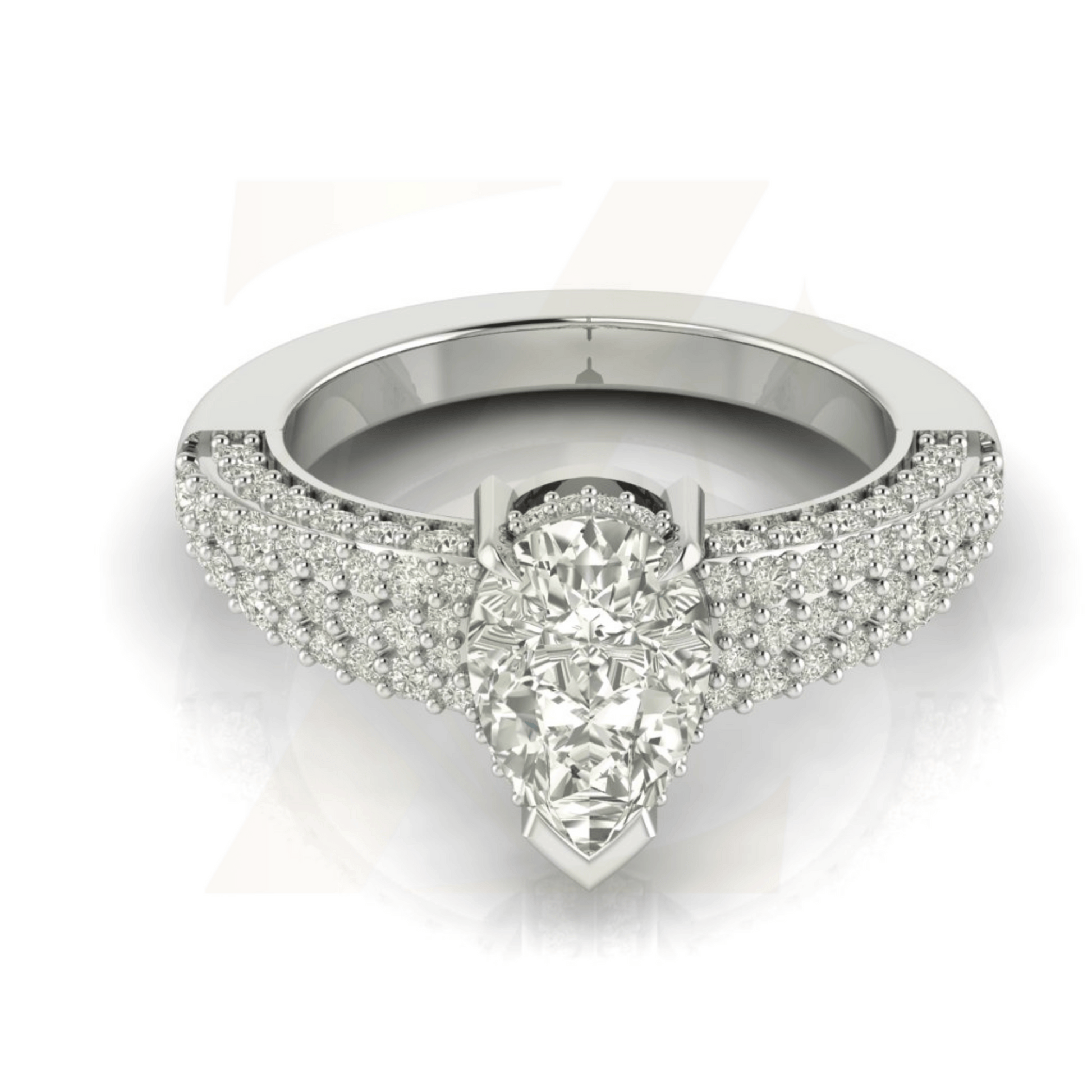 2.00 CTW Pear Cut Ring - Zuvelio.com
