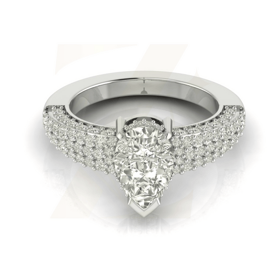 2.00 CTW Pear Cut Ring - Zuvelio.com